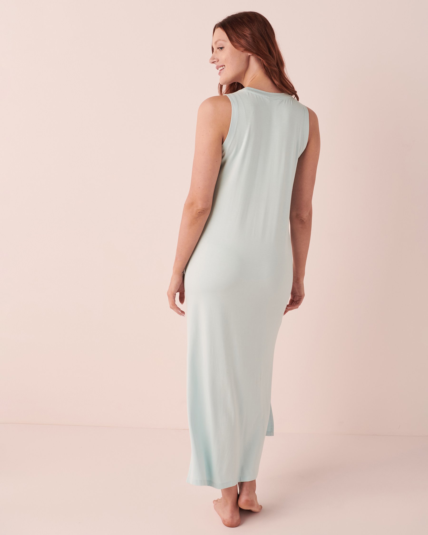 LA VIE EN ROSE Maxi Length Bamboo Sleepshirt Blue sky 40500267 - View2