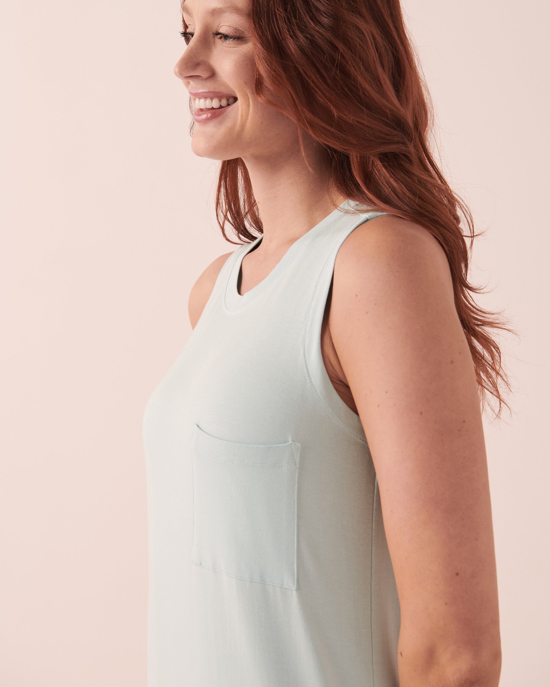 LA VIE EN ROSE Maxi Length Bamboo Sleepshirt Blue sky 40500267 - View3