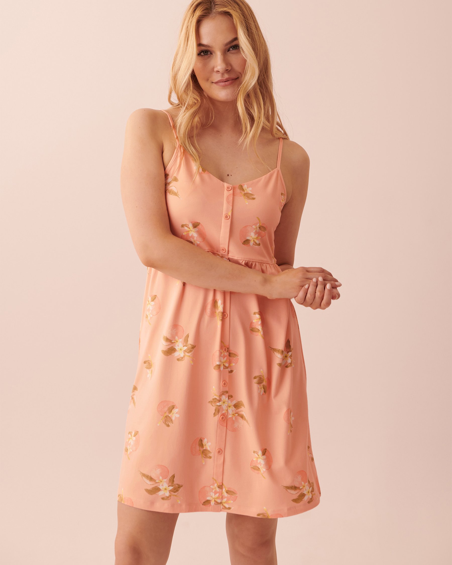 LA VIE EN ROSE Super Soft Button-down Nightie Fruity 40500270 - View3