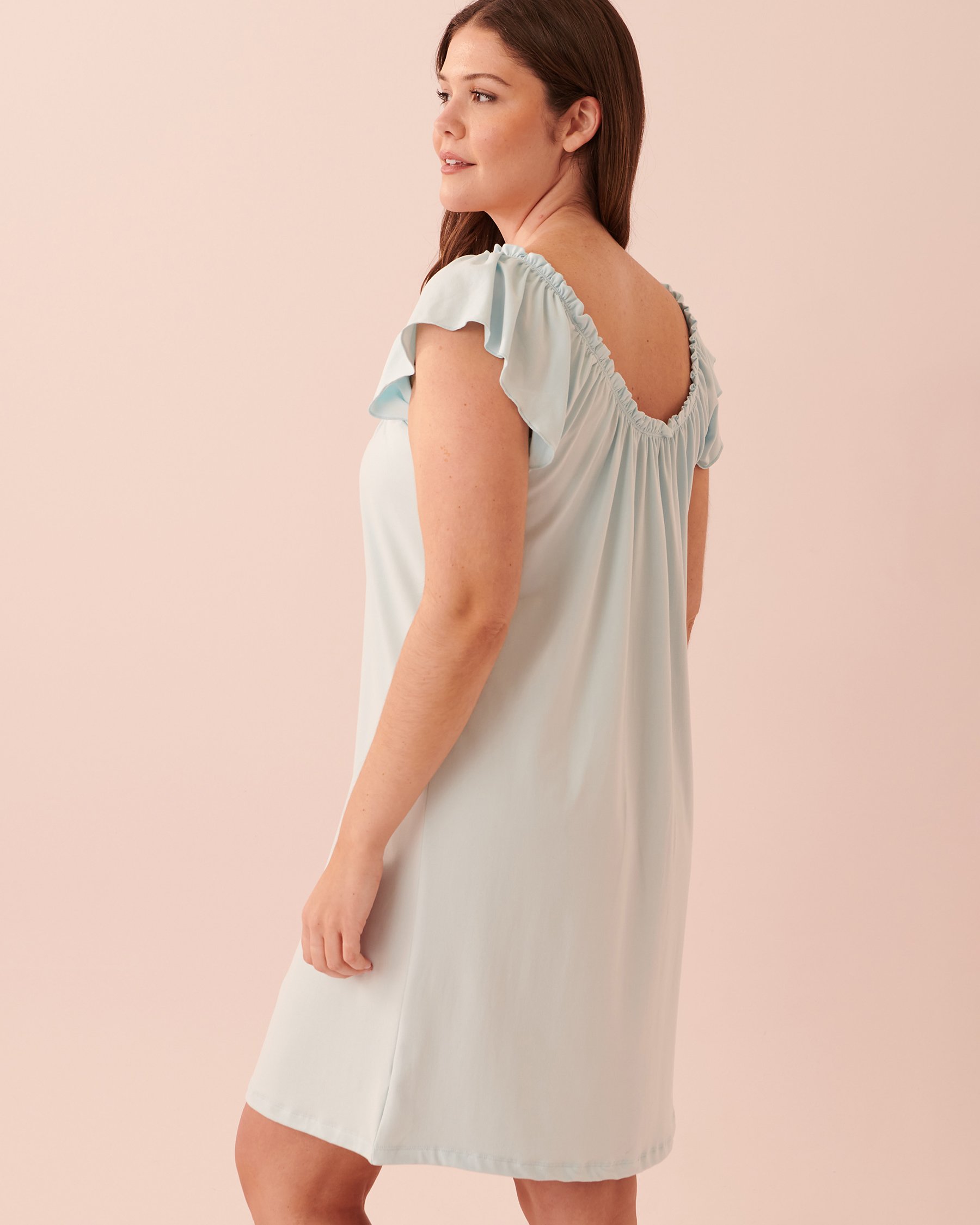 LA VIE EN ROSE Super Soft Short Sleeve Sleepshirt Blue sky 40500275 - View3