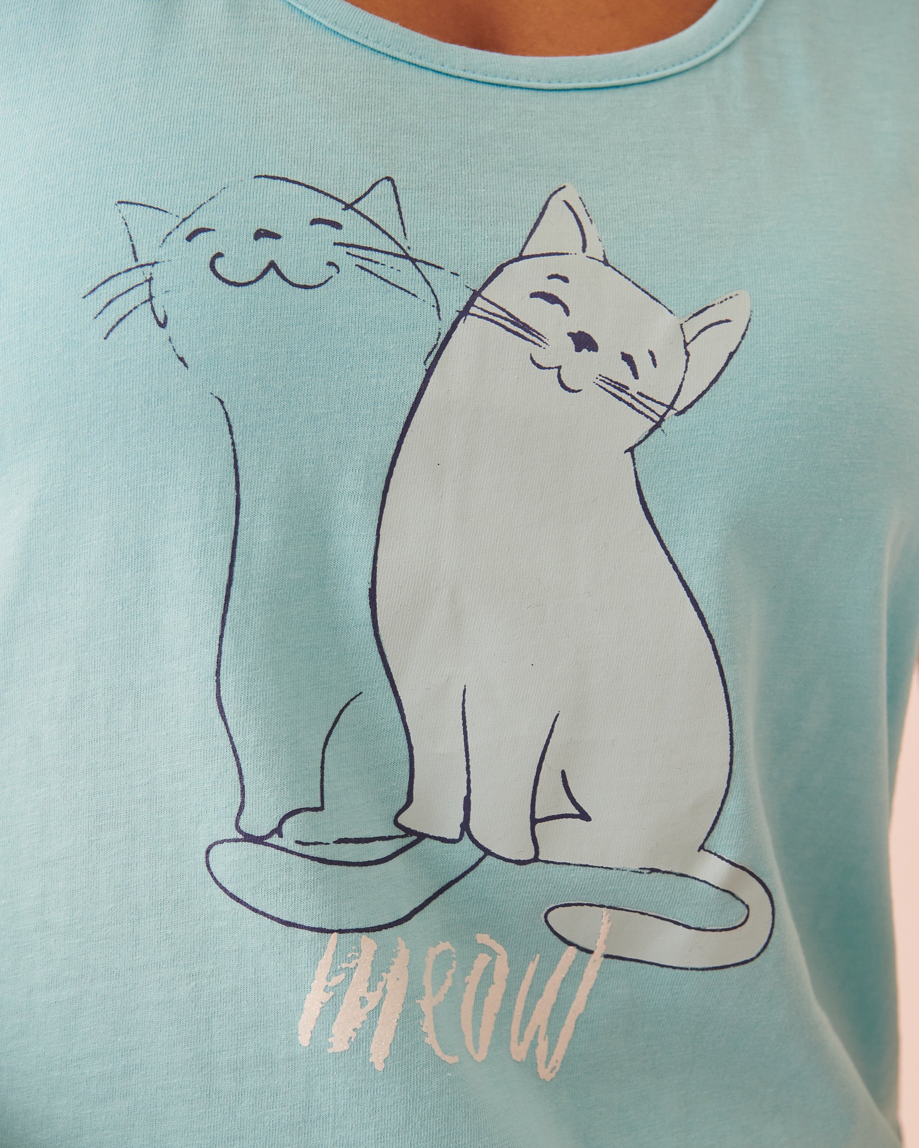 LA VIE EN ROSE Cotton Cami PJ Set Cats 40400041 - View2