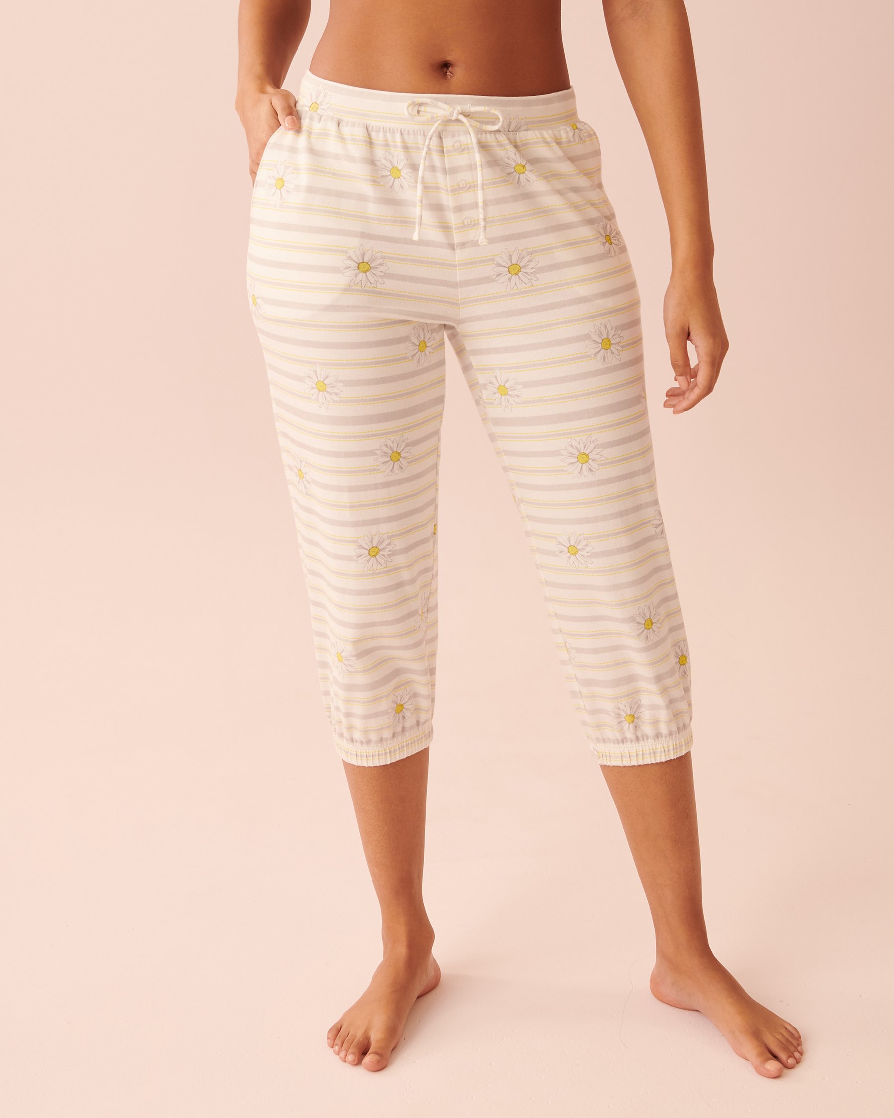 LA VIE EN ROSE Capri en coton Rayures et marguerites 40200438 - Voir1