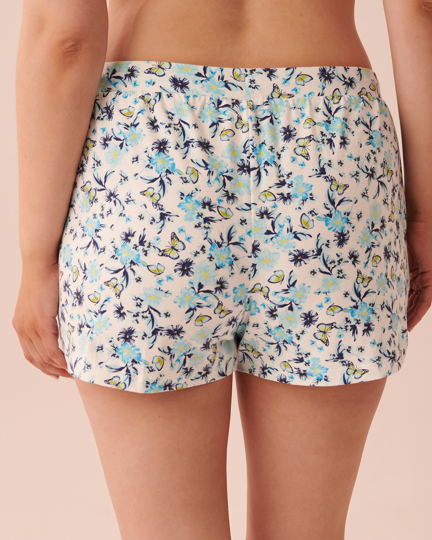 LA VIE EN ROSE Short de pyjama en coton Printemps bleu 40200435 - Voir2