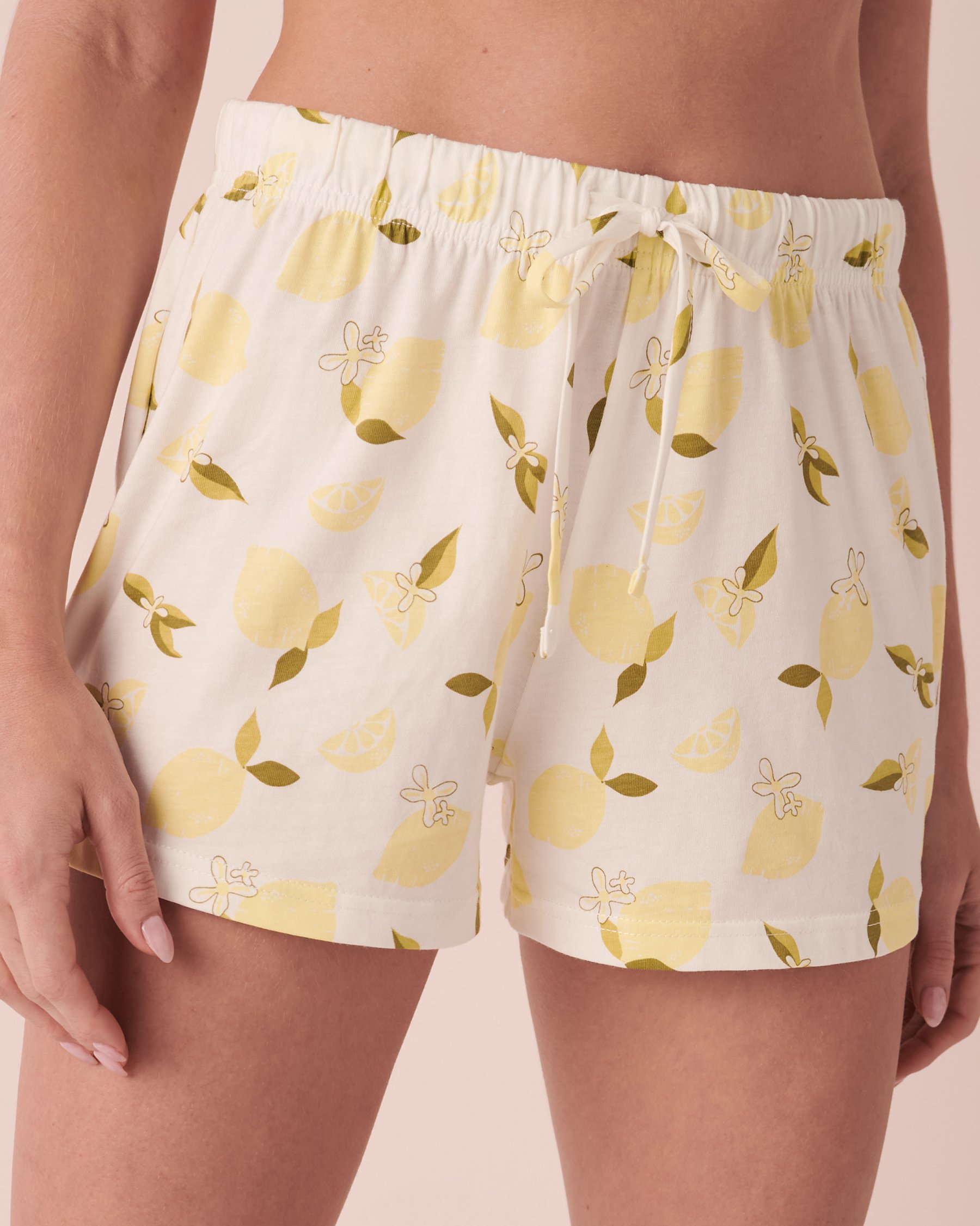 LA VIE EN ROSE Printed Shirt PJ Set Lemon 40400043 - View4