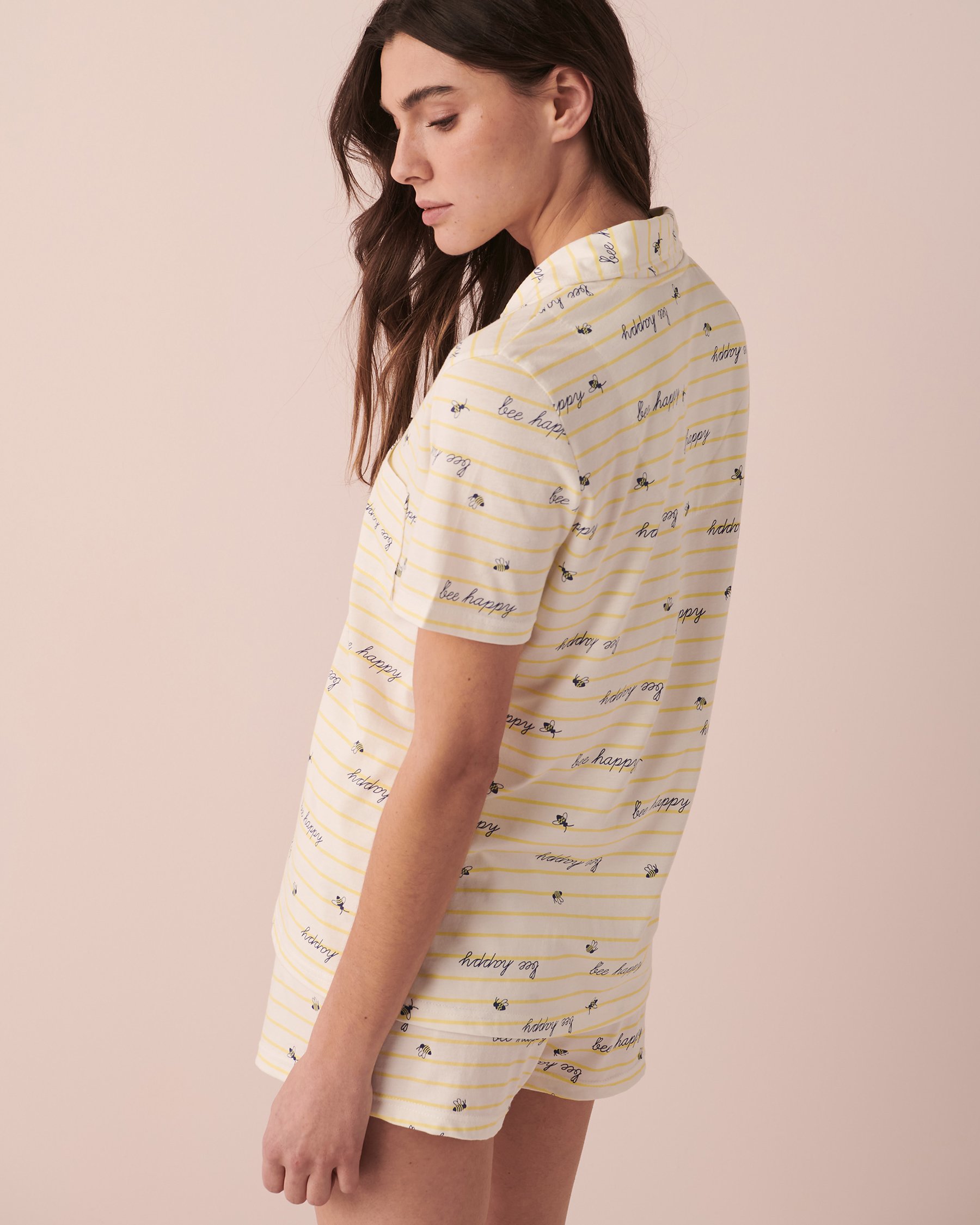 LA VIE EN ROSE Printed Shirt PJ Set Text 40400043 - View2