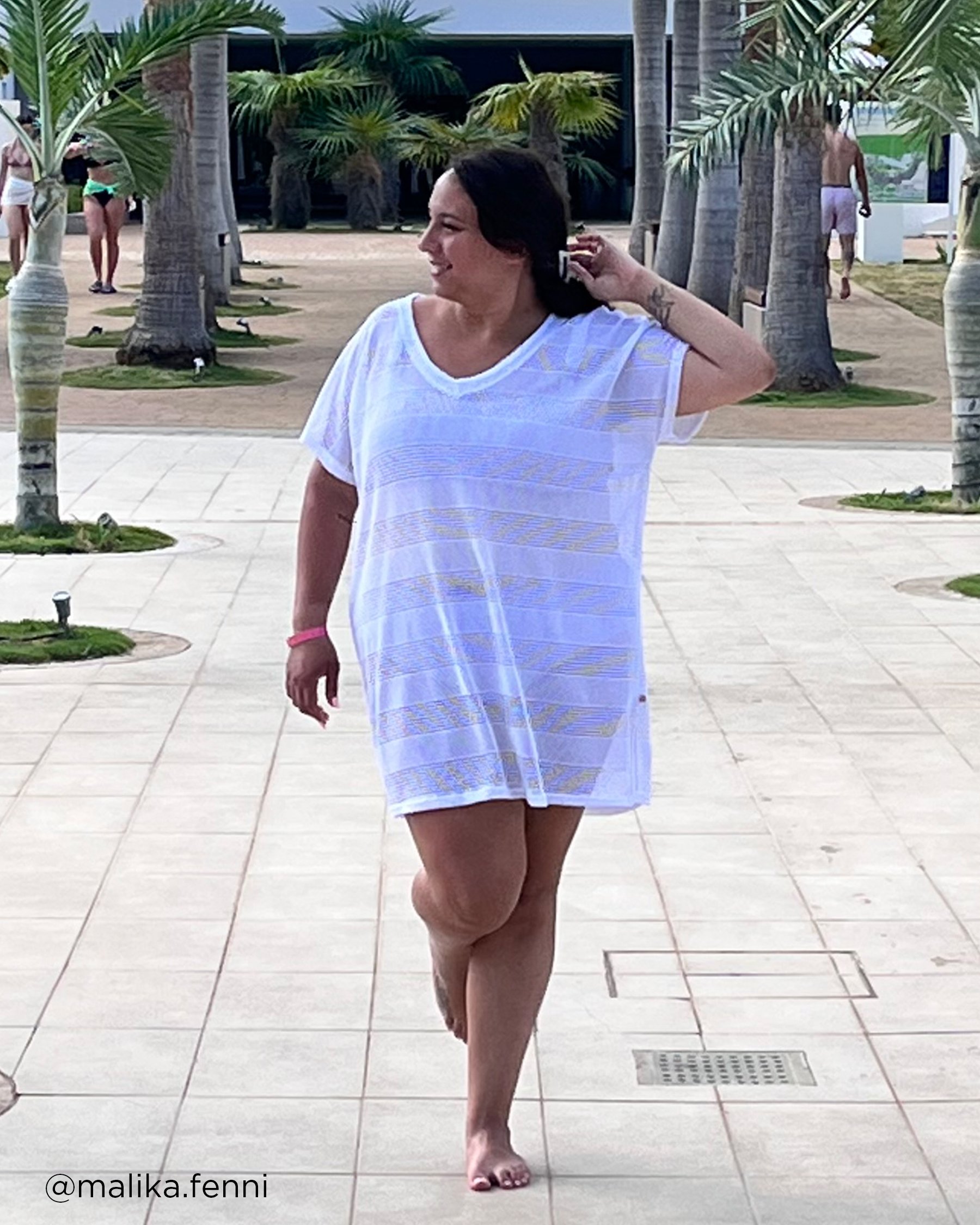 LA VIE EN ROSE AQUA Crochet Tunic White 80400030 - View4