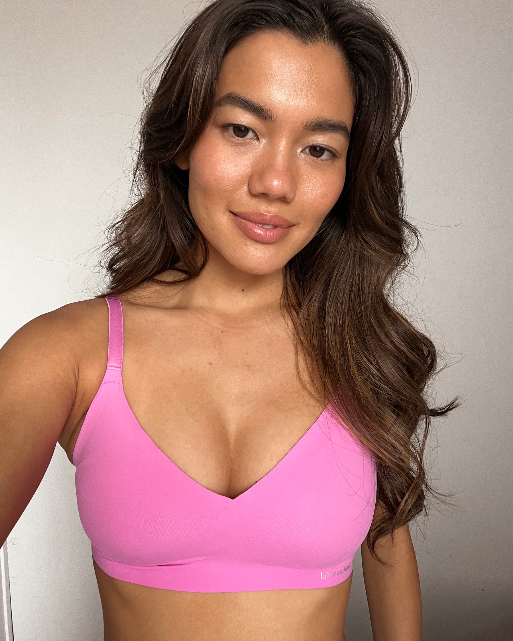LA VIE EN ROSE Push-up Lounge Bralette Bright pink 10300104 - View4