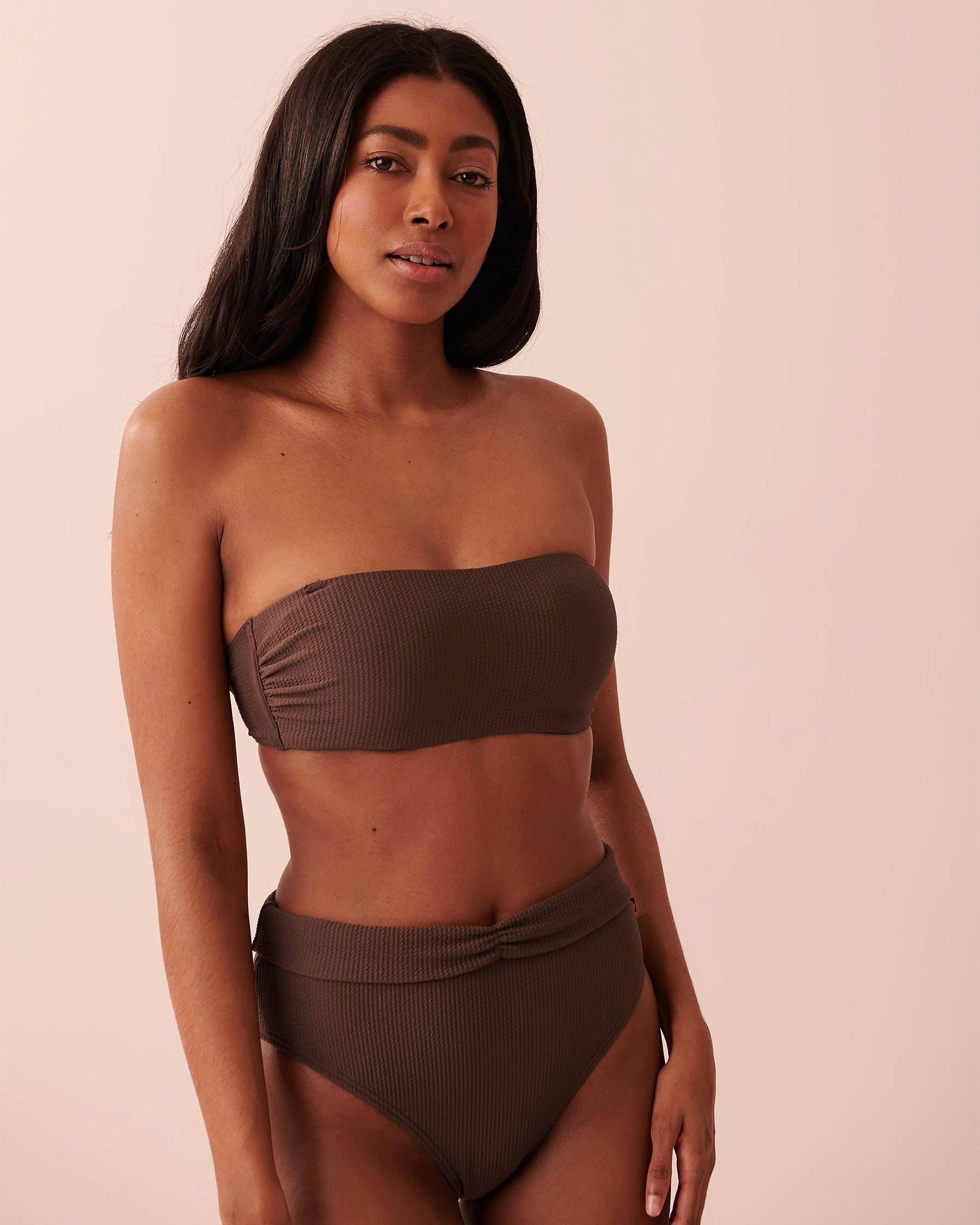 LA VIE EN ROSE AQUA TEXTURED Bandeau Bikini Top French roast 70100472 - View1