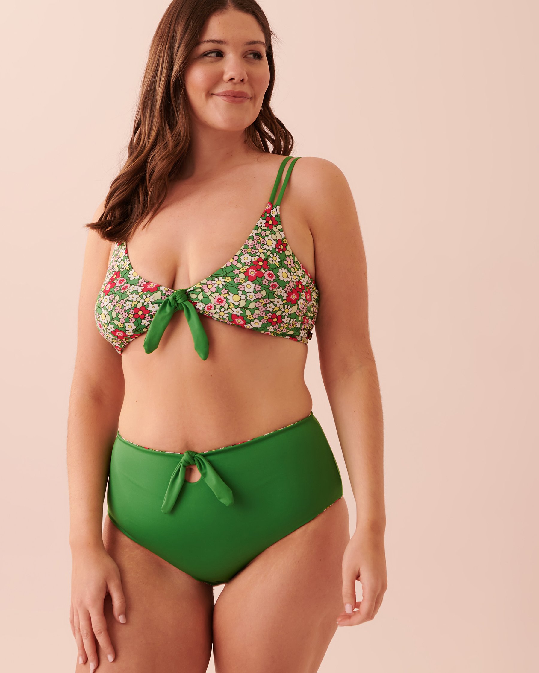 LA VIE EN ROSE AQUA DITSY BLOOMING Recycled Fibers Reversible Bralette Bikini Top Ditsy blooming floral 70100490 - View4