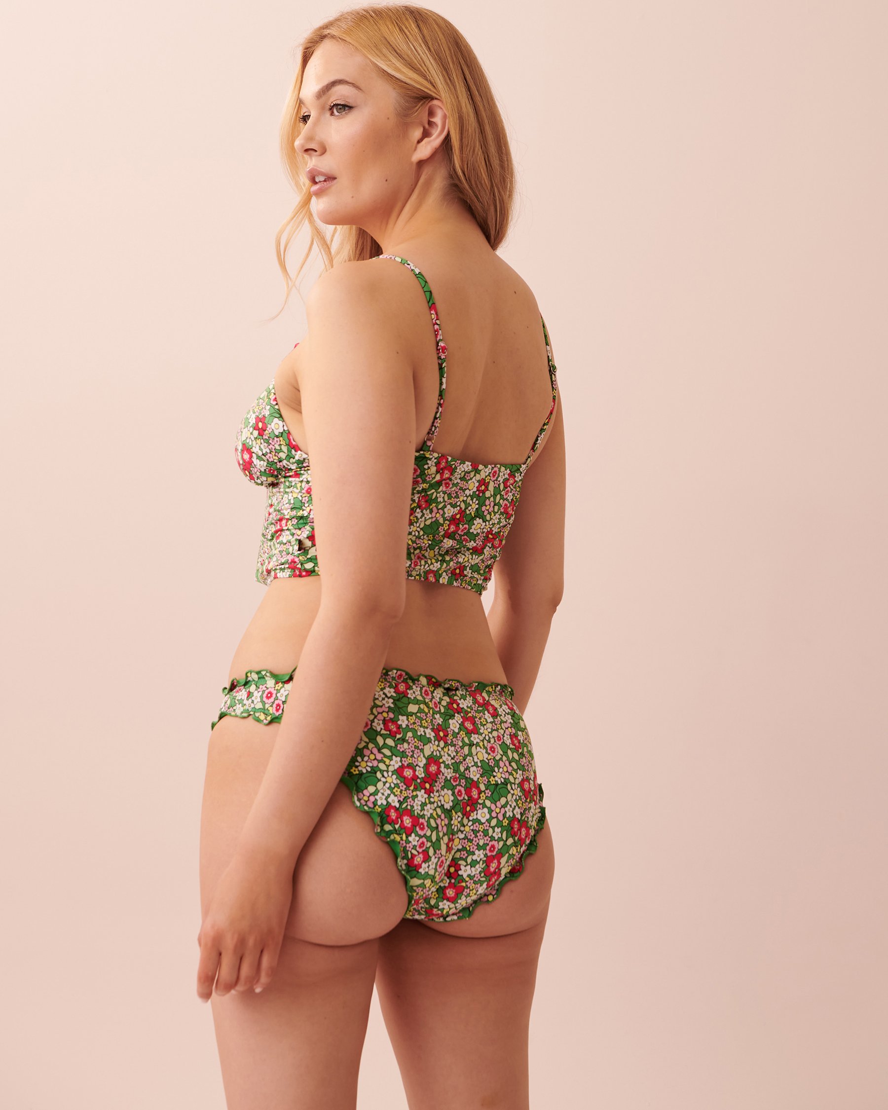 LA VIE EN ROSE AQUA DITSY BLOOMING Recycled Fibers Long Triangle Bikini Top Ditsy blooming floral 70100492 - View2
