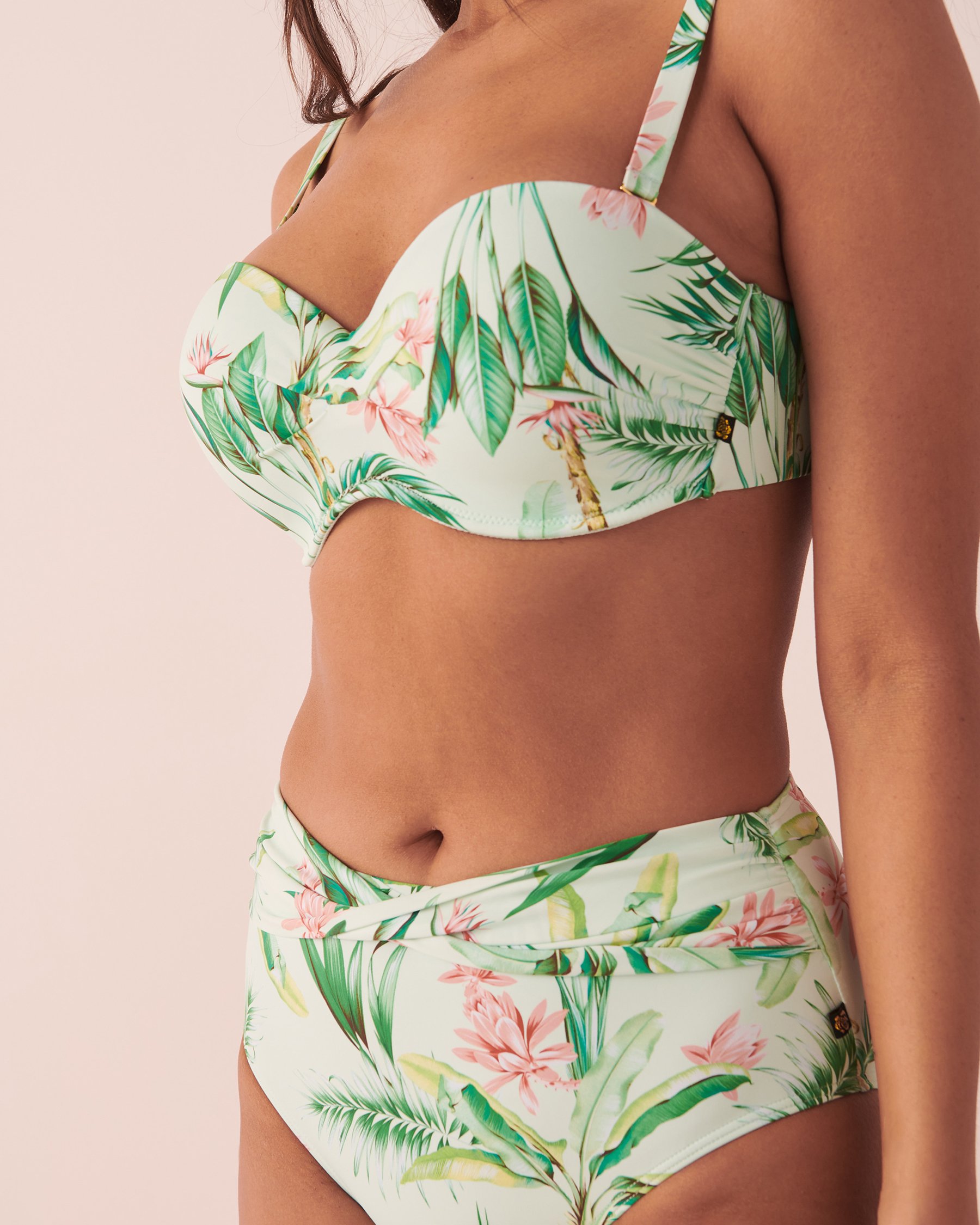 LA VIE EN ROSE AQUA ISLAND TROPIC D Cup Bandeau Bikini Top Tropical island 70200090 - View7