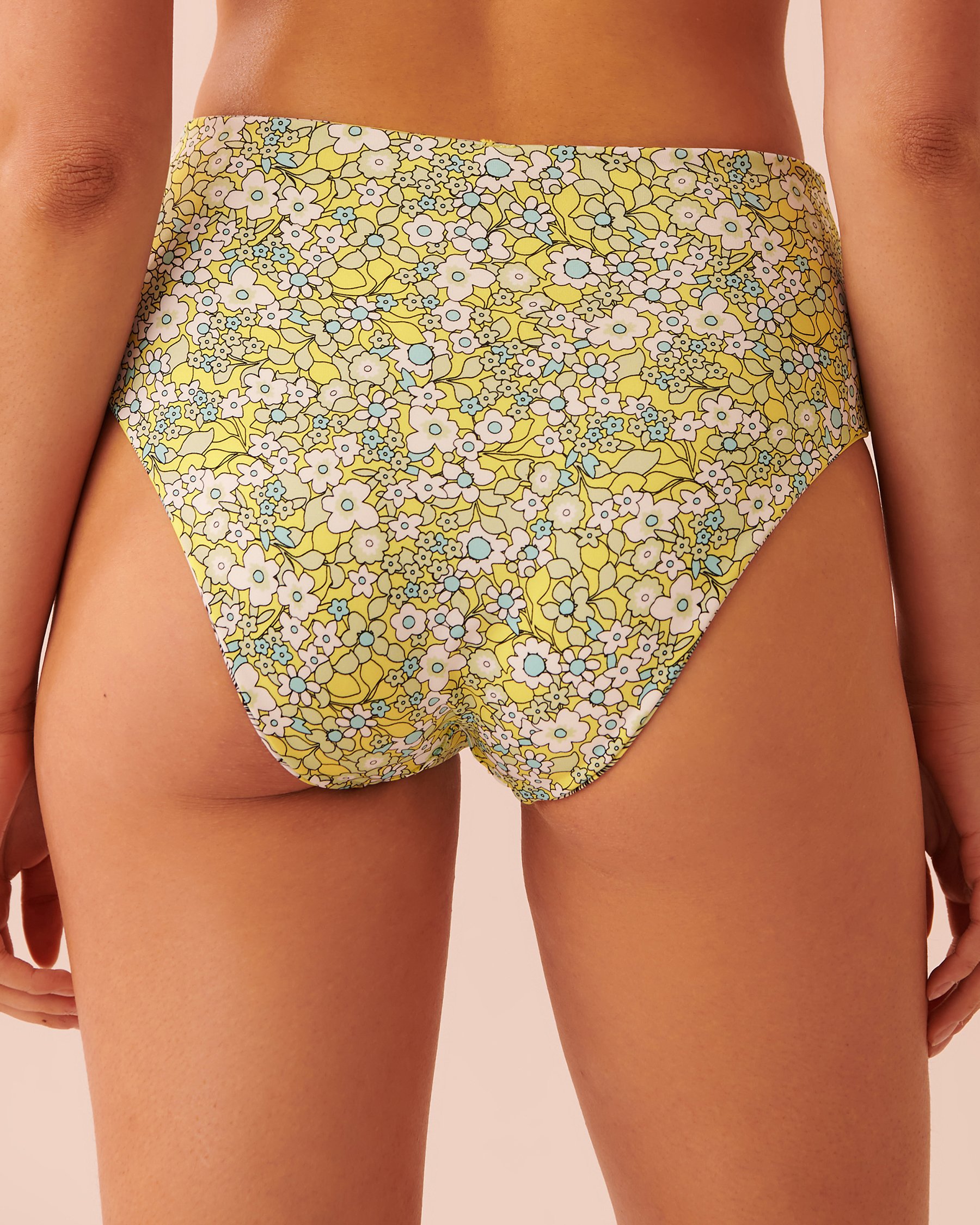 LA VIE EN ROSE AQUA FIELDS OF FLOWERS Recycled Fibers Reversible High Waist Bikini Bottom Ditsy floral 70300411 - View3