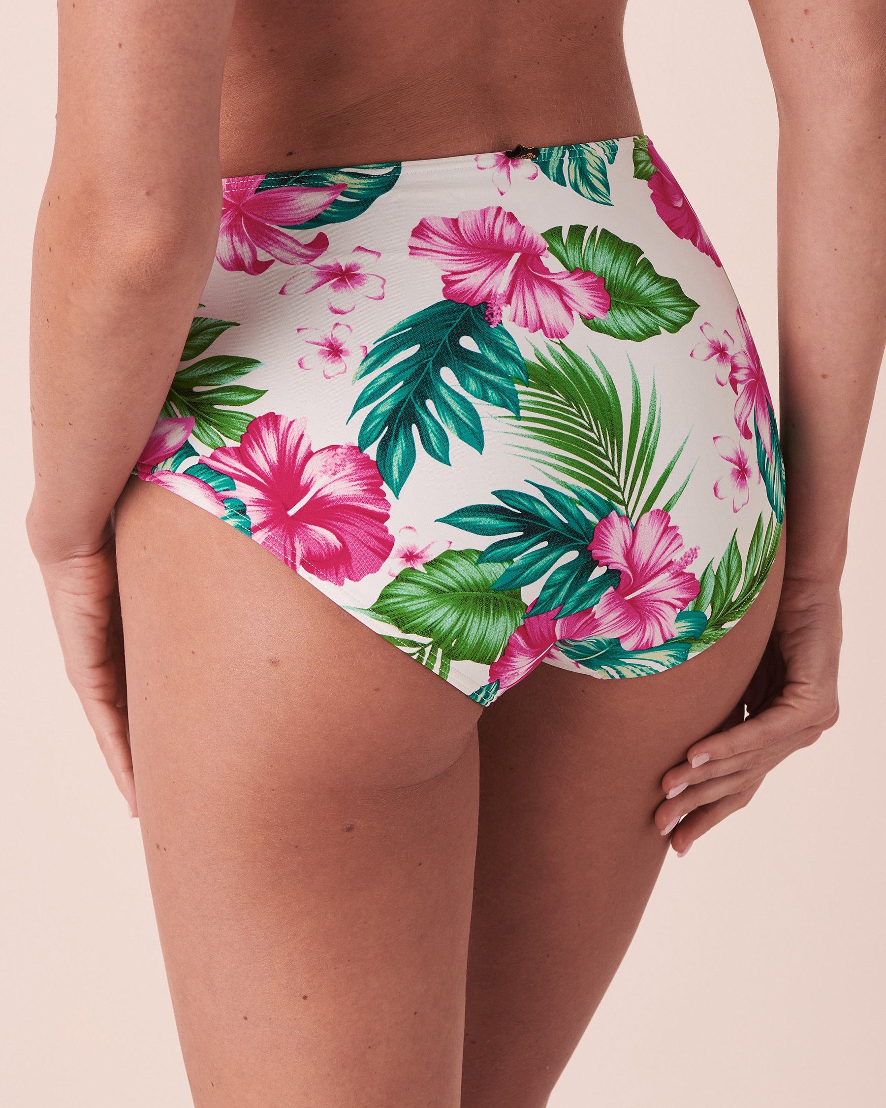 LA VIE EN ROSE AQUA LUSH High Waist Bikini Bottom Pink flowers 70300421 - View2