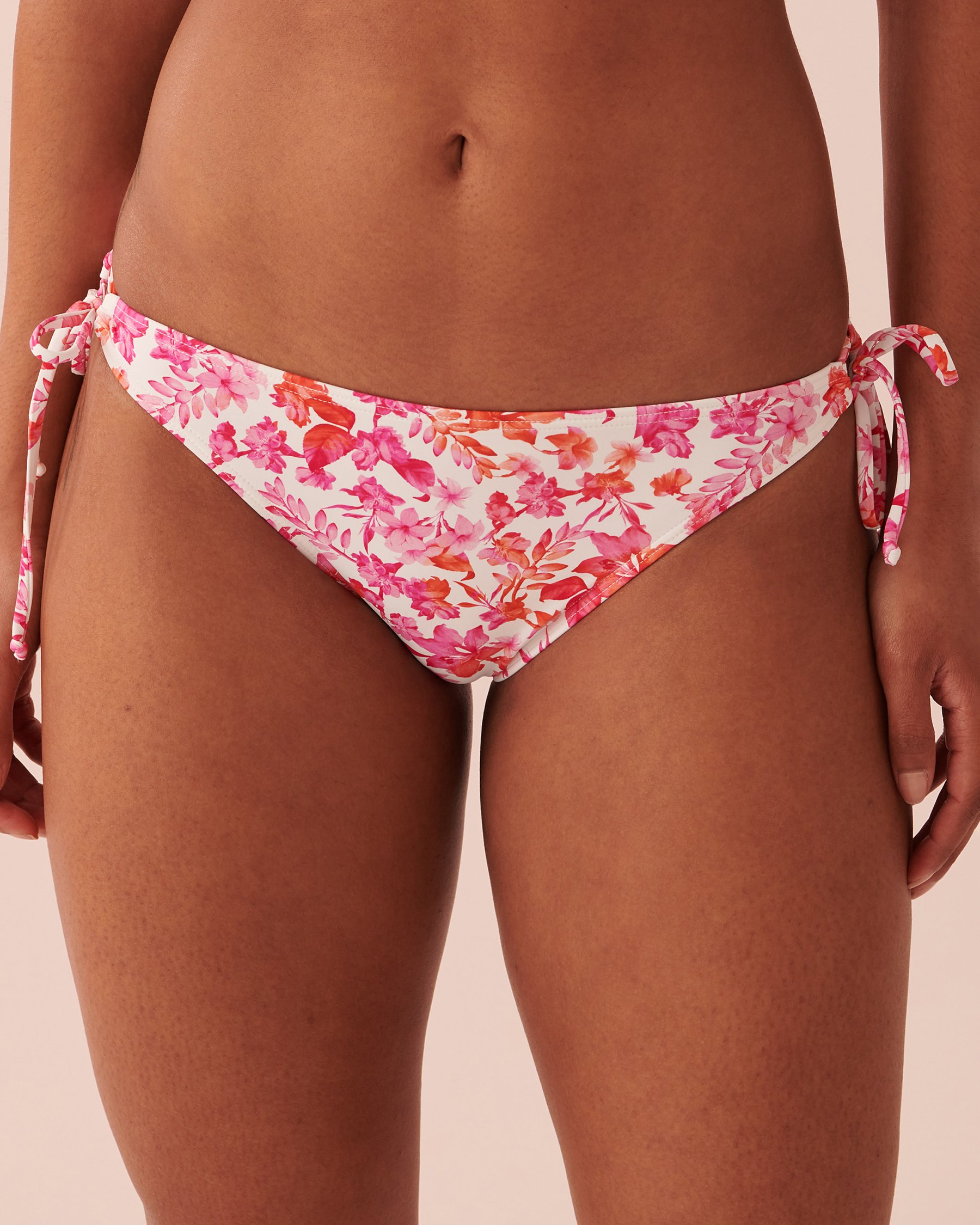 LA VIE EN ROSE AQUA LAGOON Side Tie Brazilian Bikini Bottom Pink floral 70300444 - View2