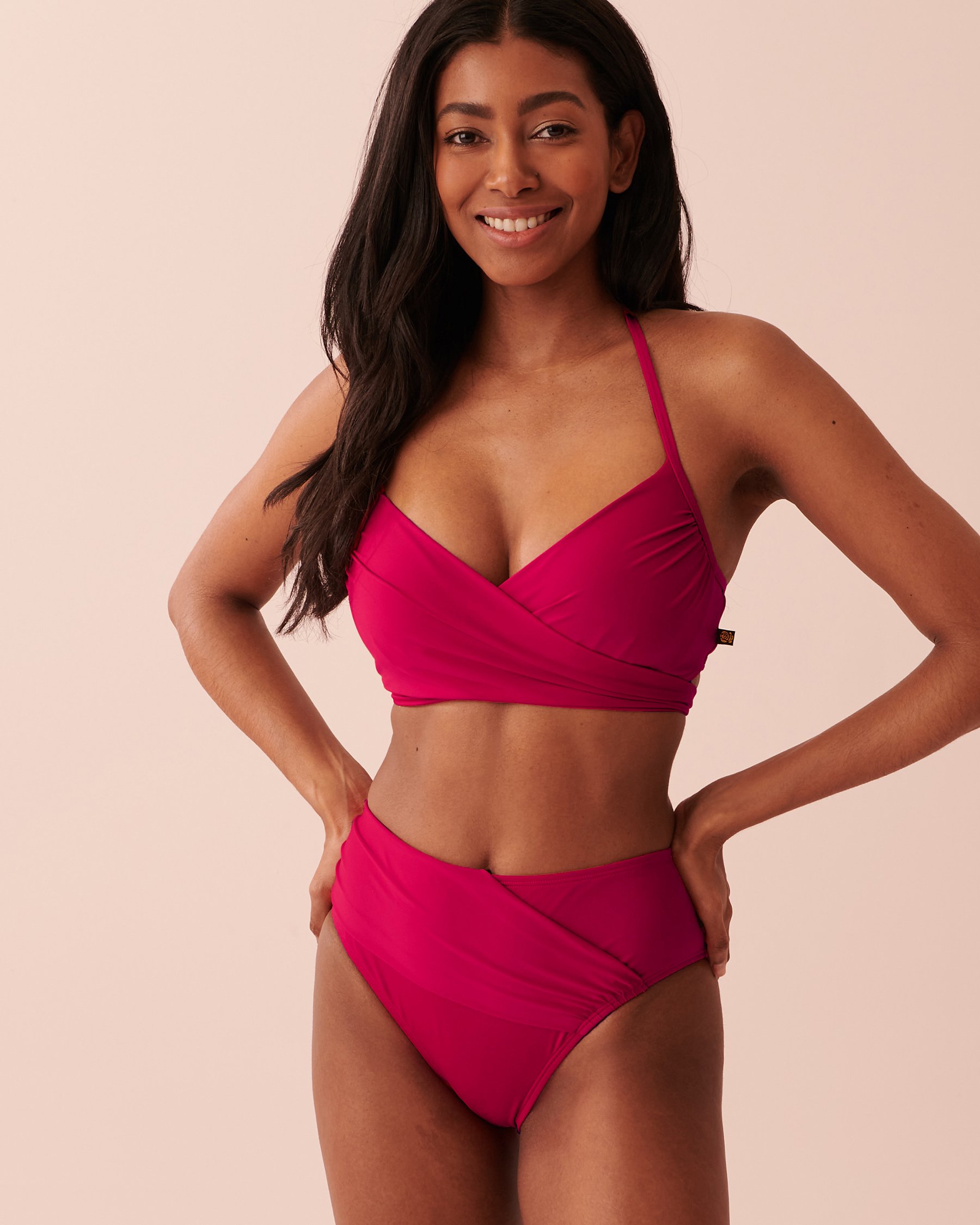 LA VIE EN ROSE AQUA BRIGHT ROSE Recycled Fibers Mid Waist Bikini Bottom Bright pink 70300447 - View3