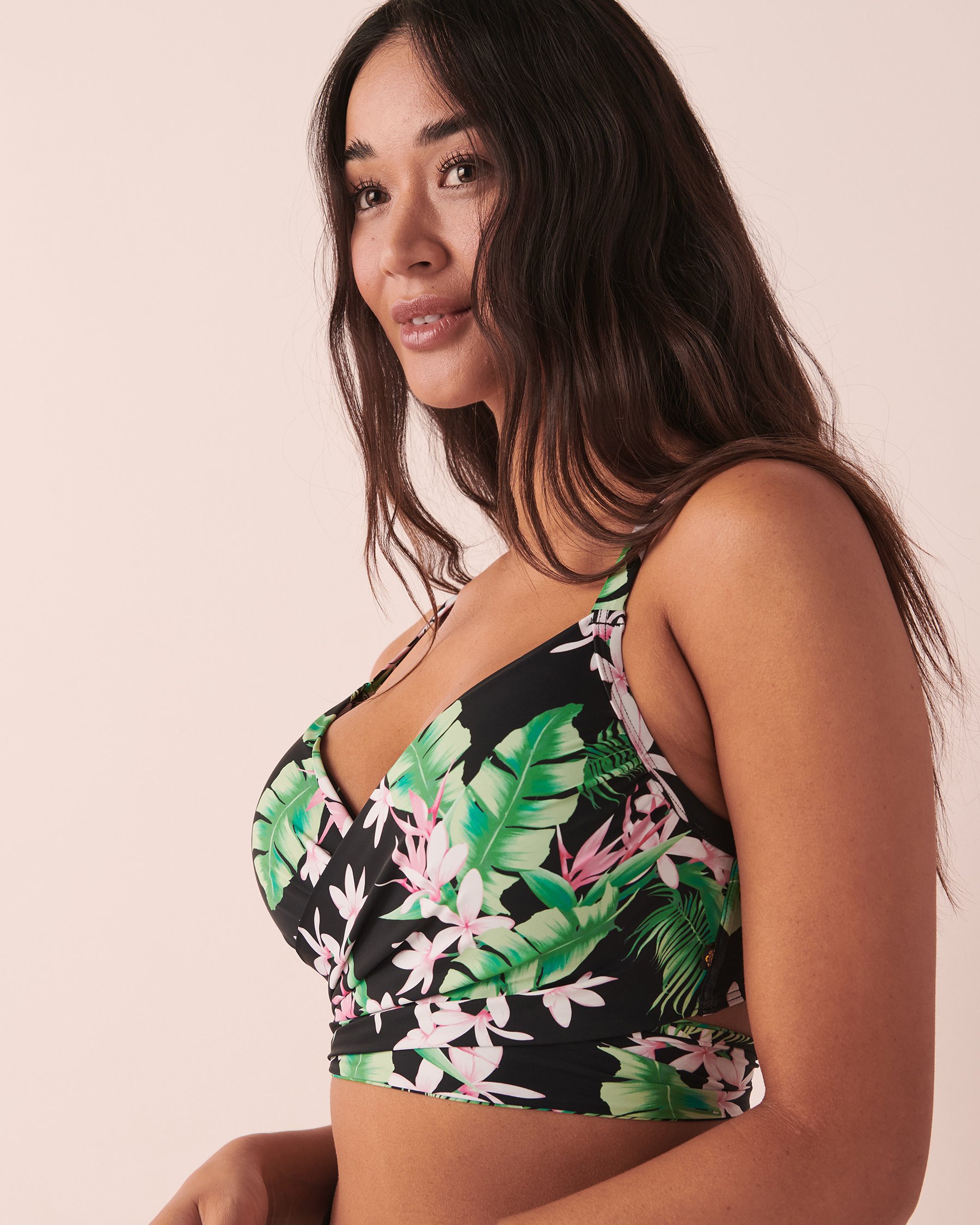 LA VIE EN ROSE AQUA DARK GLOWING D Cup Draped Bikini Top Dark glow 70200080 - View4