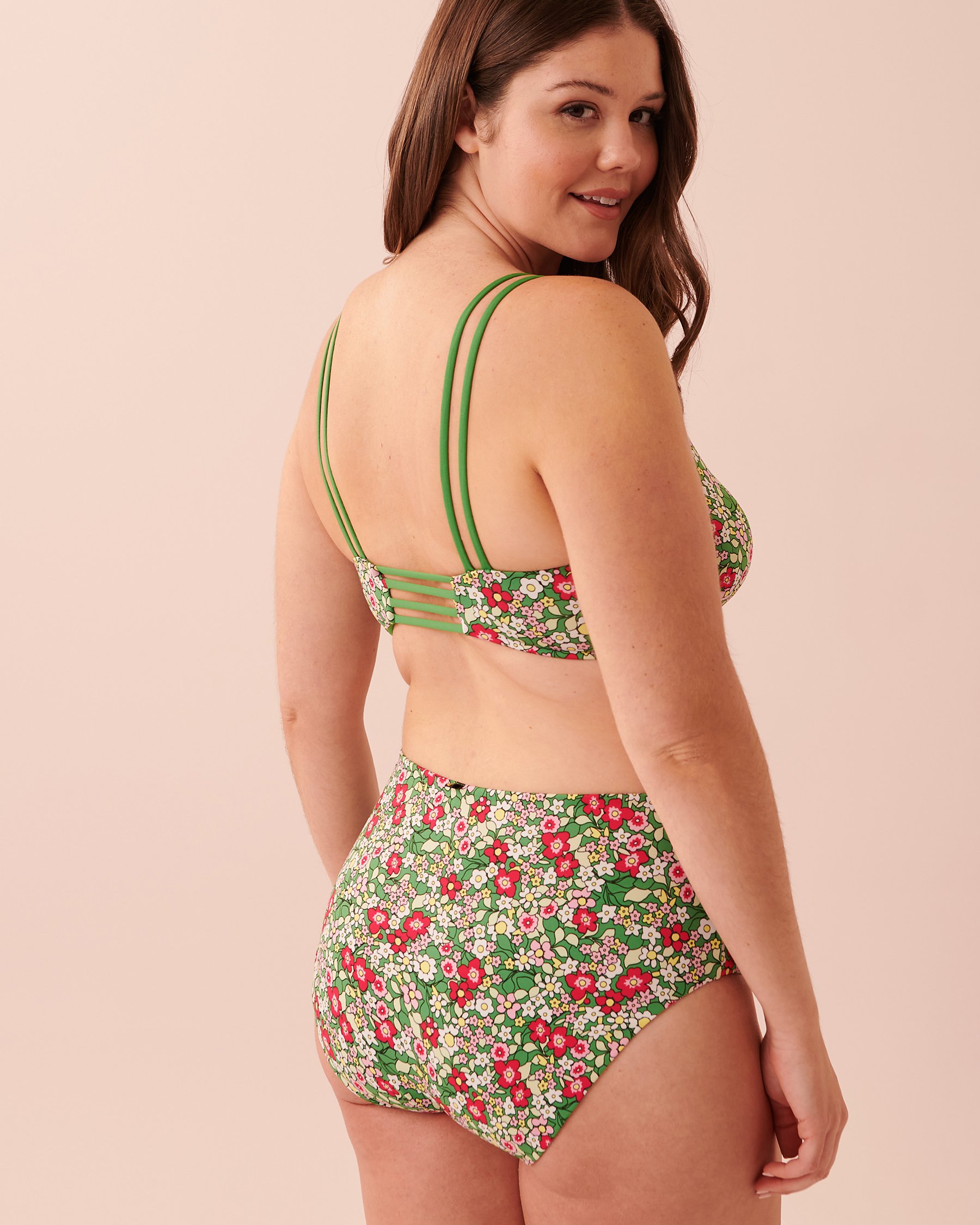 LA VIE EN ROSE AQUA DITSY BLOOMING Recycled Fibers Reversible Bralette Bikini Top Ditsy blooming floral 70100490 - View5