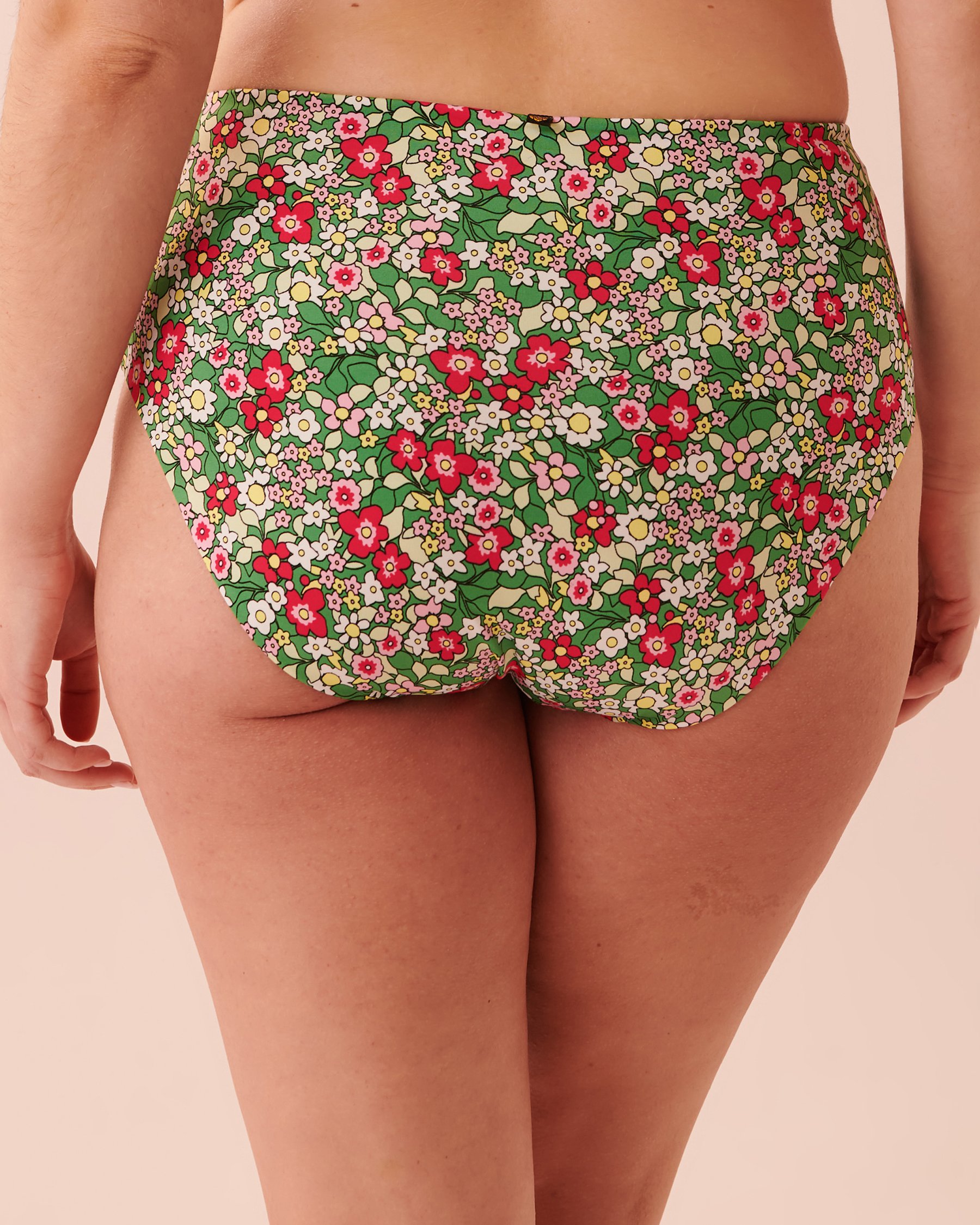 LA VIE EN ROSE AQUA Bas de bikini taille haute réversible en fibres recyclées DITSY BLOOMING Imprimé fleuri miniature 70300457 - View4