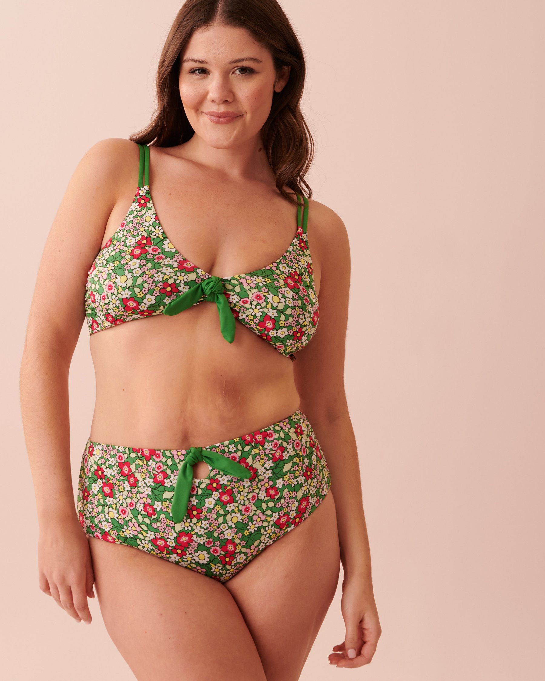 LA VIE EN ROSE AQUA Bas de bikini taille haute réversible en fibres recyclées DITSY BLOOMING Imprimé fleuri miniature 70300457 - View6