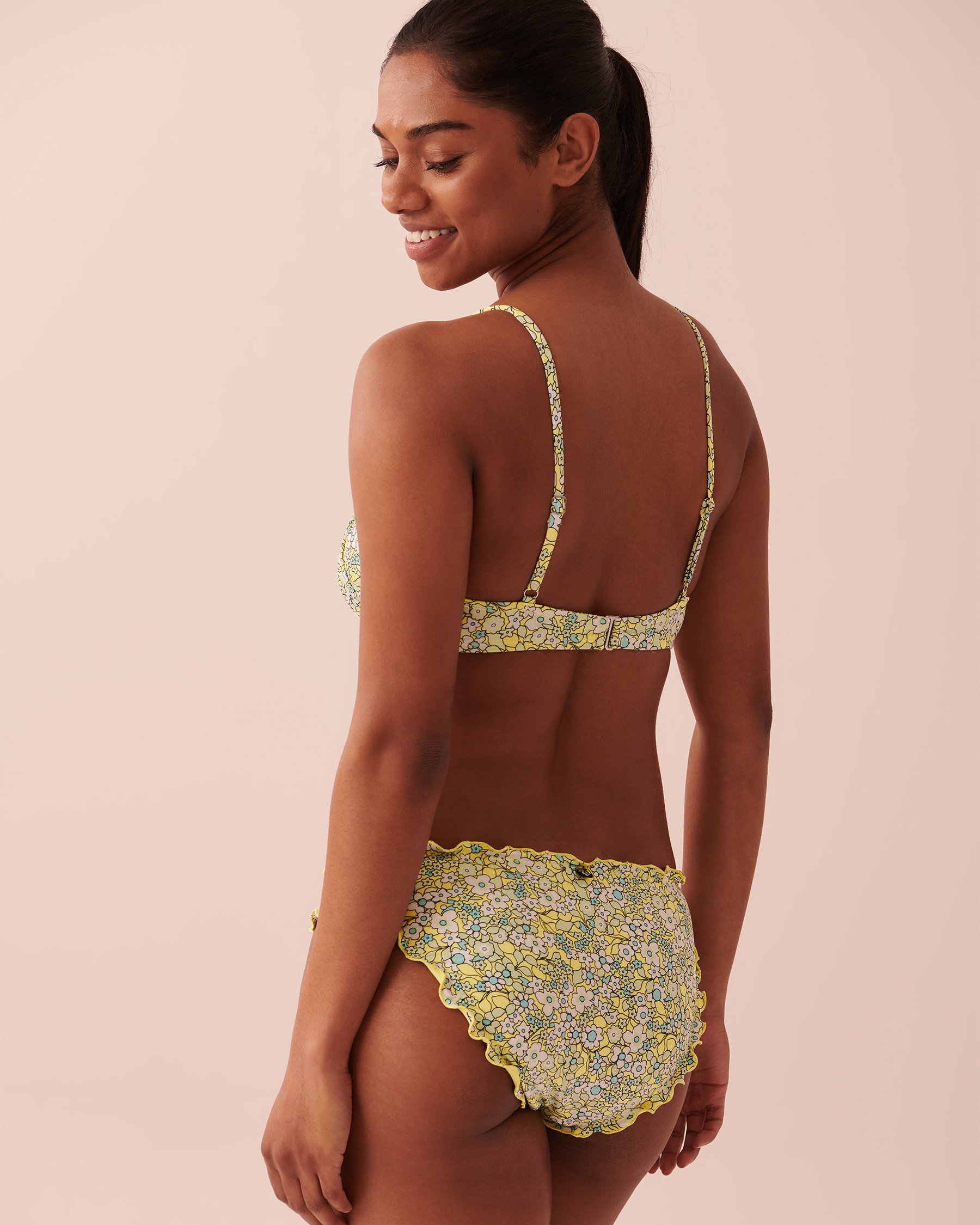 LA VIE EN ROSE AQUA FIELDS OF FLOWERS Recycled Fibers Bralette Bikini Top Ditsy floral 70100443 - View2