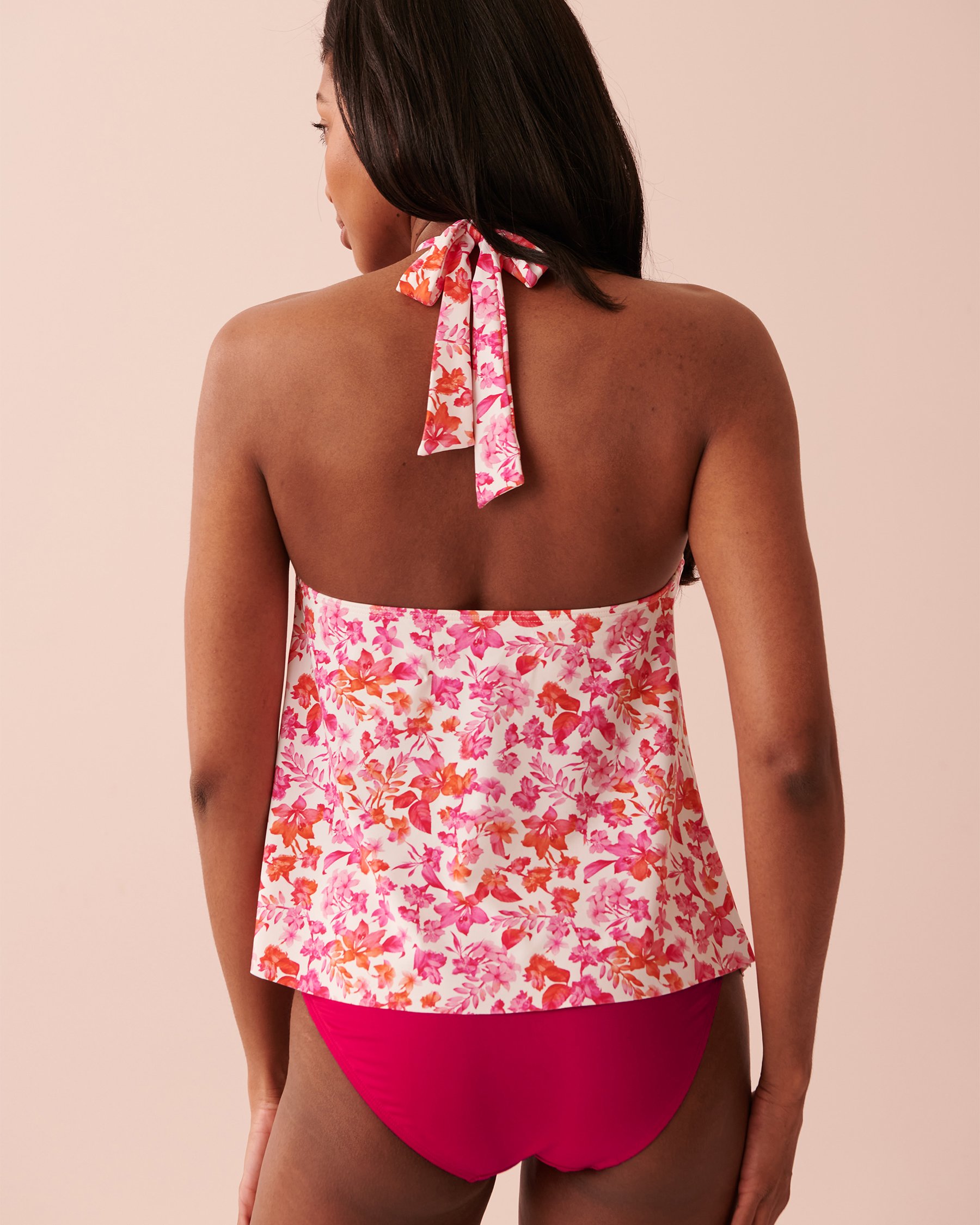 LA VIE EN ROSE AQUA LAGOON Halter Tankini Top Pink floral 70100478 - View2