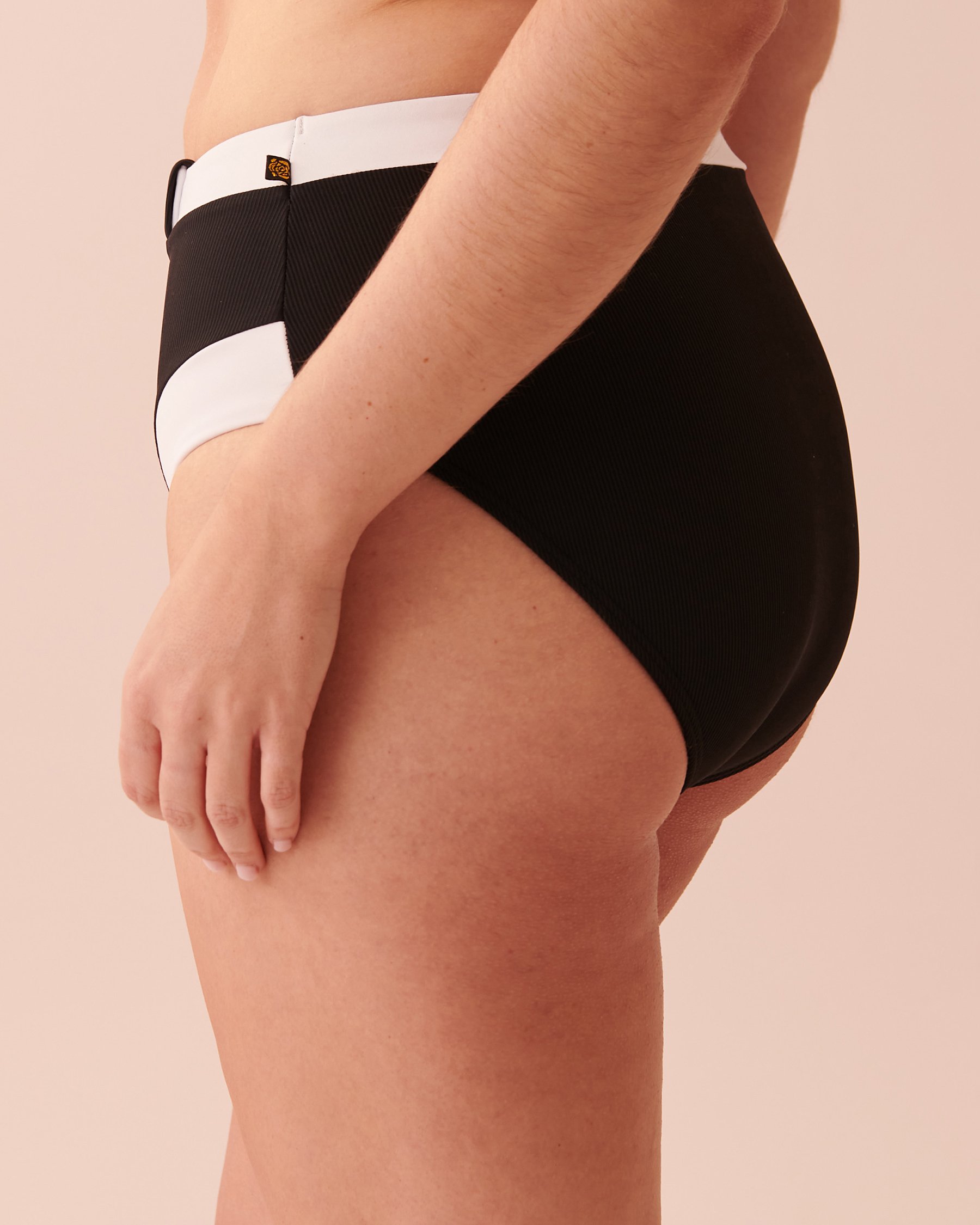 LA VIE EN ROSE AQUA RETRO High Waist Bikini Bottom Black 70300429 - View2