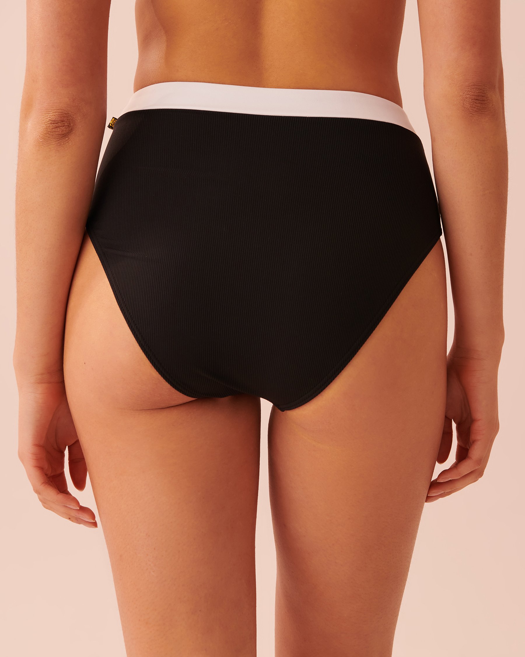 LA VIE EN ROSE AQUA RETRO High Waist Bikini Bottom Black 70300429 - View5