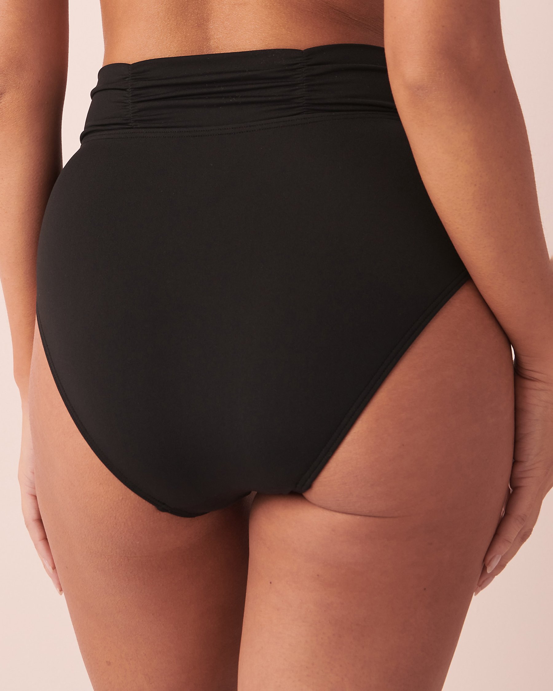 LA VIE EN ROSE AQUA SOLID High Waist Bikini Bottom Black 70300433 - View2