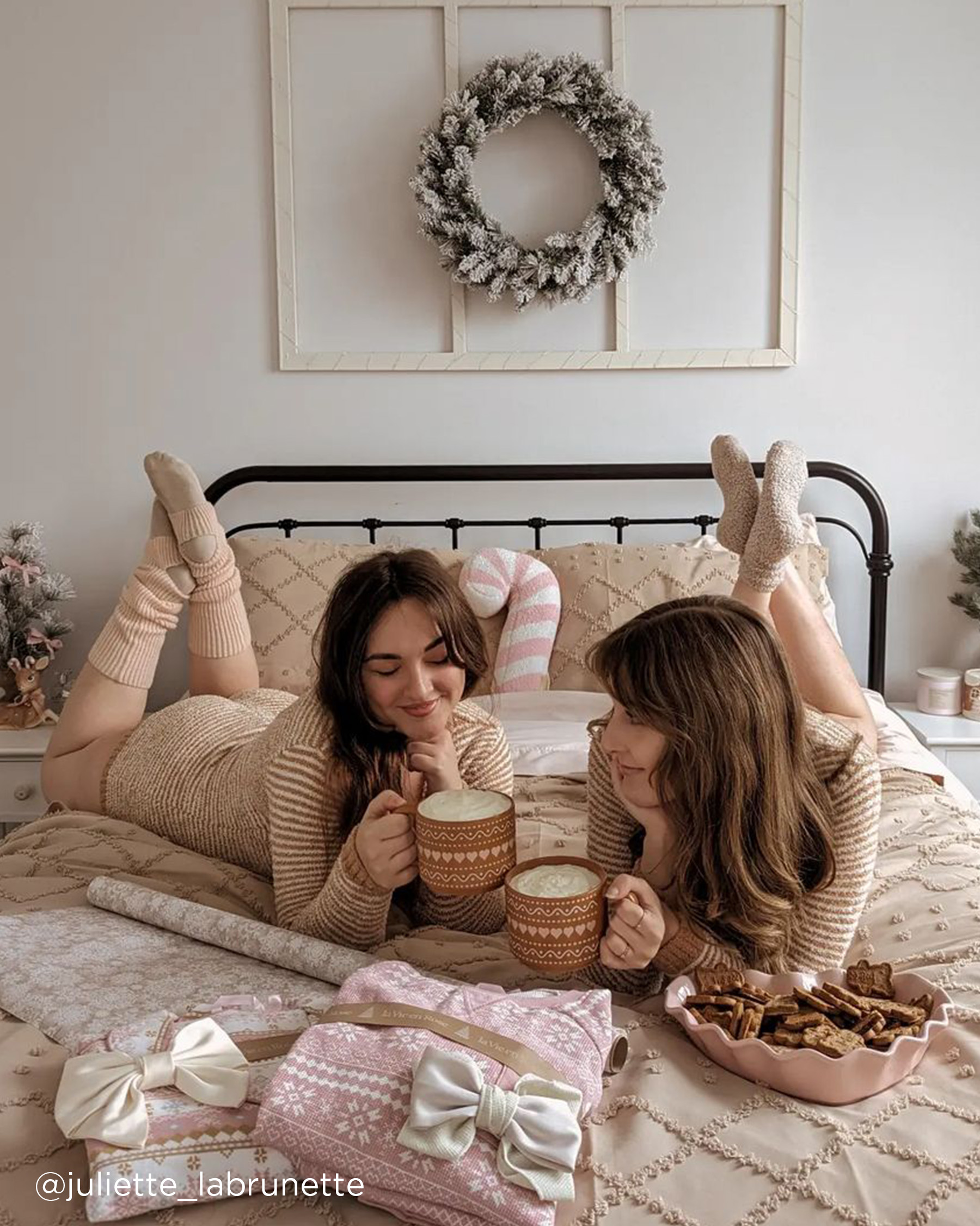 LA VIE EN ROSE Chenille Long Sleeve Romper White and Caramel Stripes 50300010 - View6