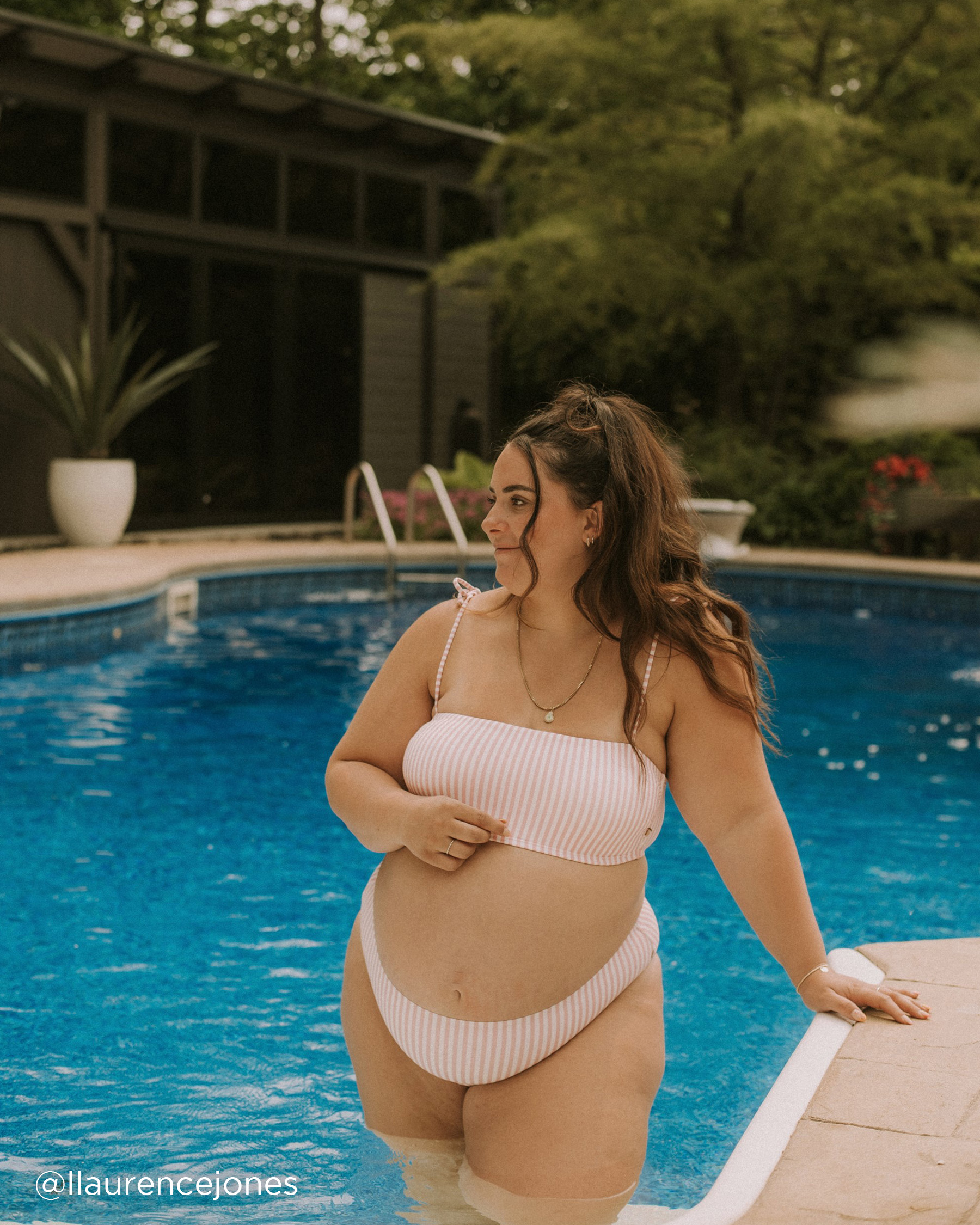 LA VIE EN ROSE AQUA LAGOON Bandeau Bikini Top Pink stripes 70100480 - View8