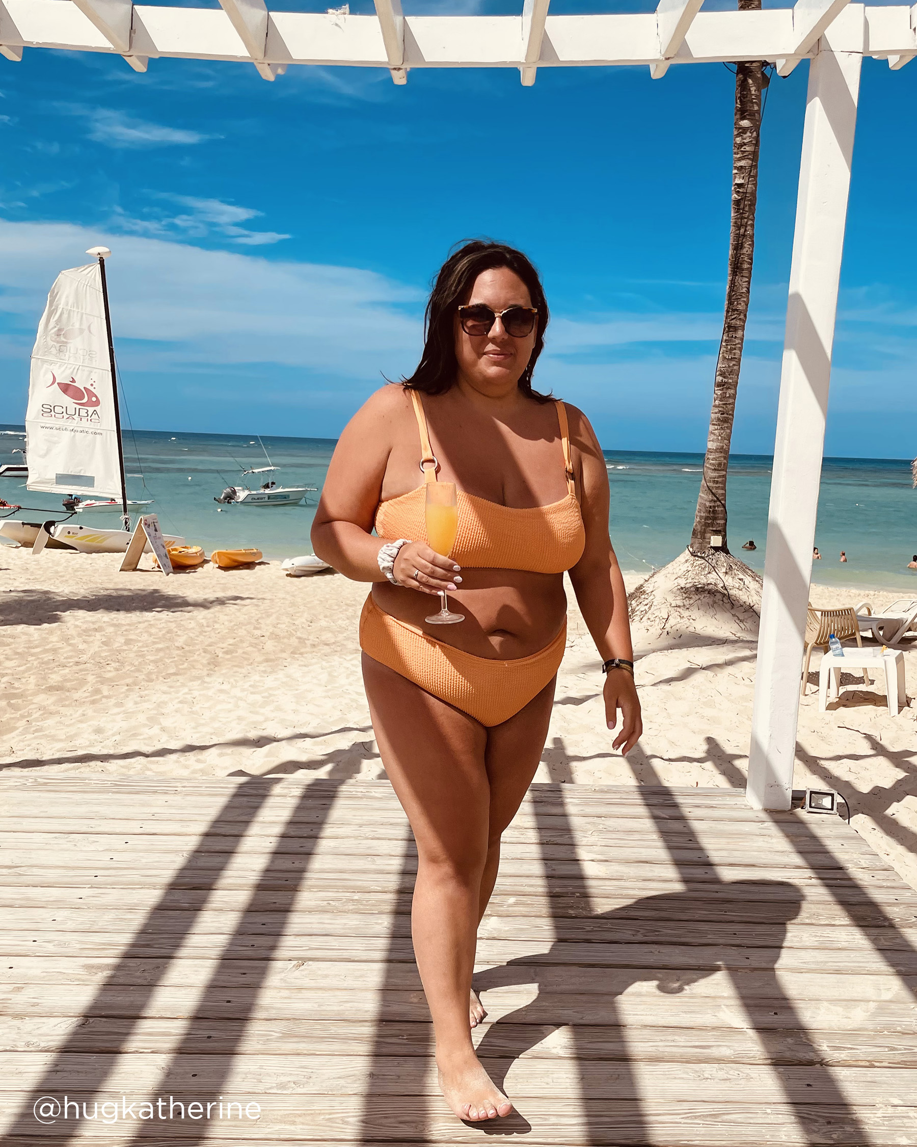 LA VIE EN ROSE AQUA PEACH COBBLER Bandeau Bikini Top Peach 70100418 - View7