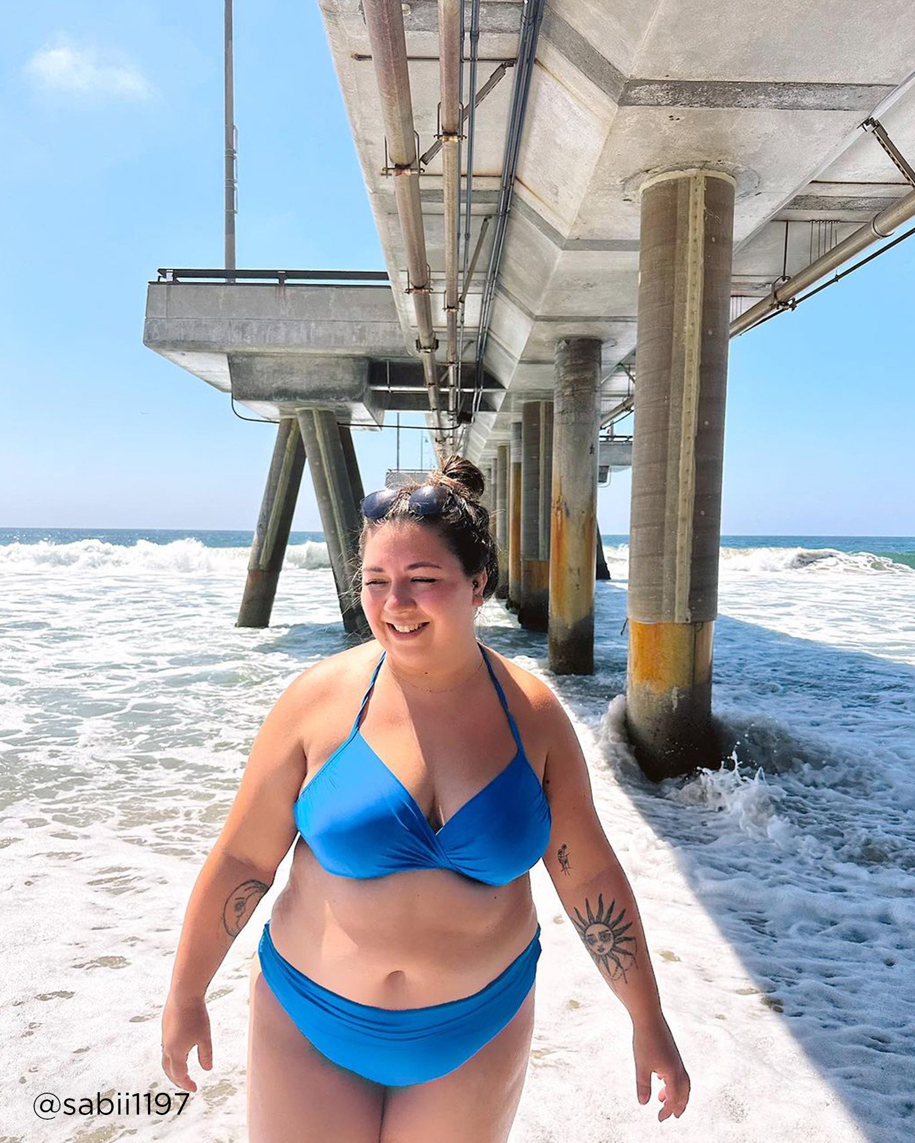 LA VIE EN ROSE AQUA SOLID Push-up Bikini Top Bright blue 70100456 - View4
