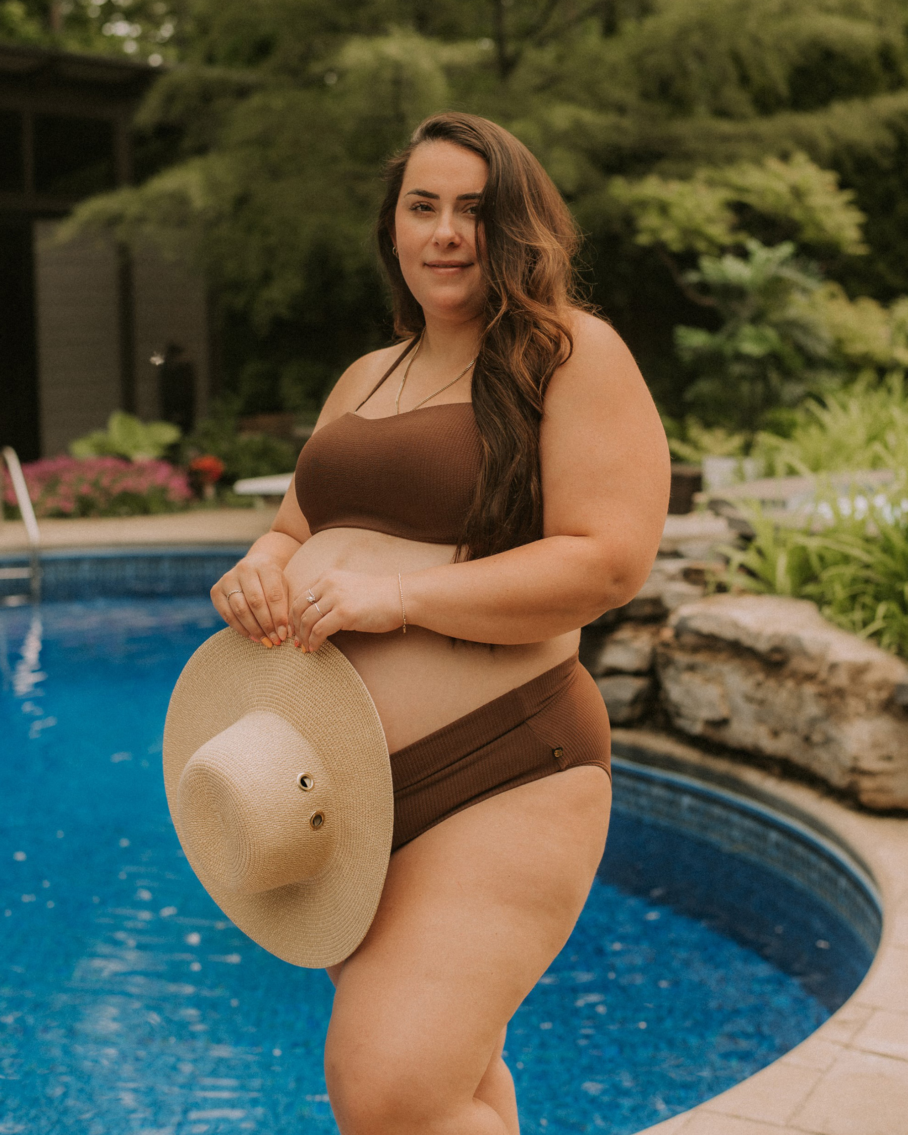 LA VIE EN ROSE AQUA Bas de bikini taille haute TEXTURED Café velouté 70300441 - View6