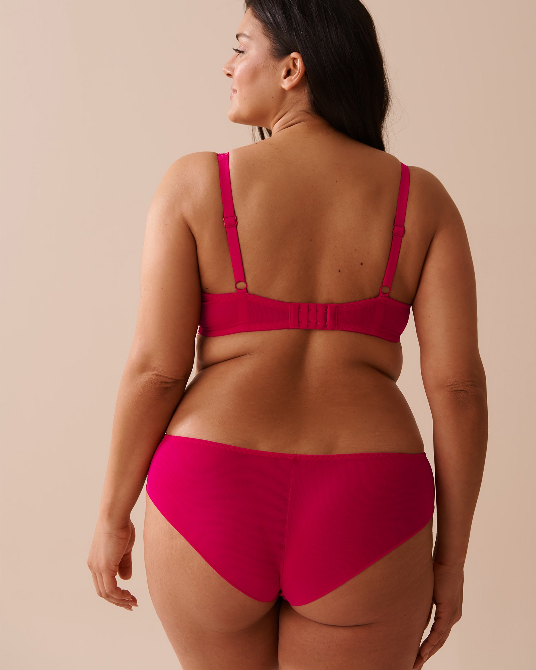 LA VIE EN ROSE Unlined Balconette Bra Raspberry Red 10100146 - View2