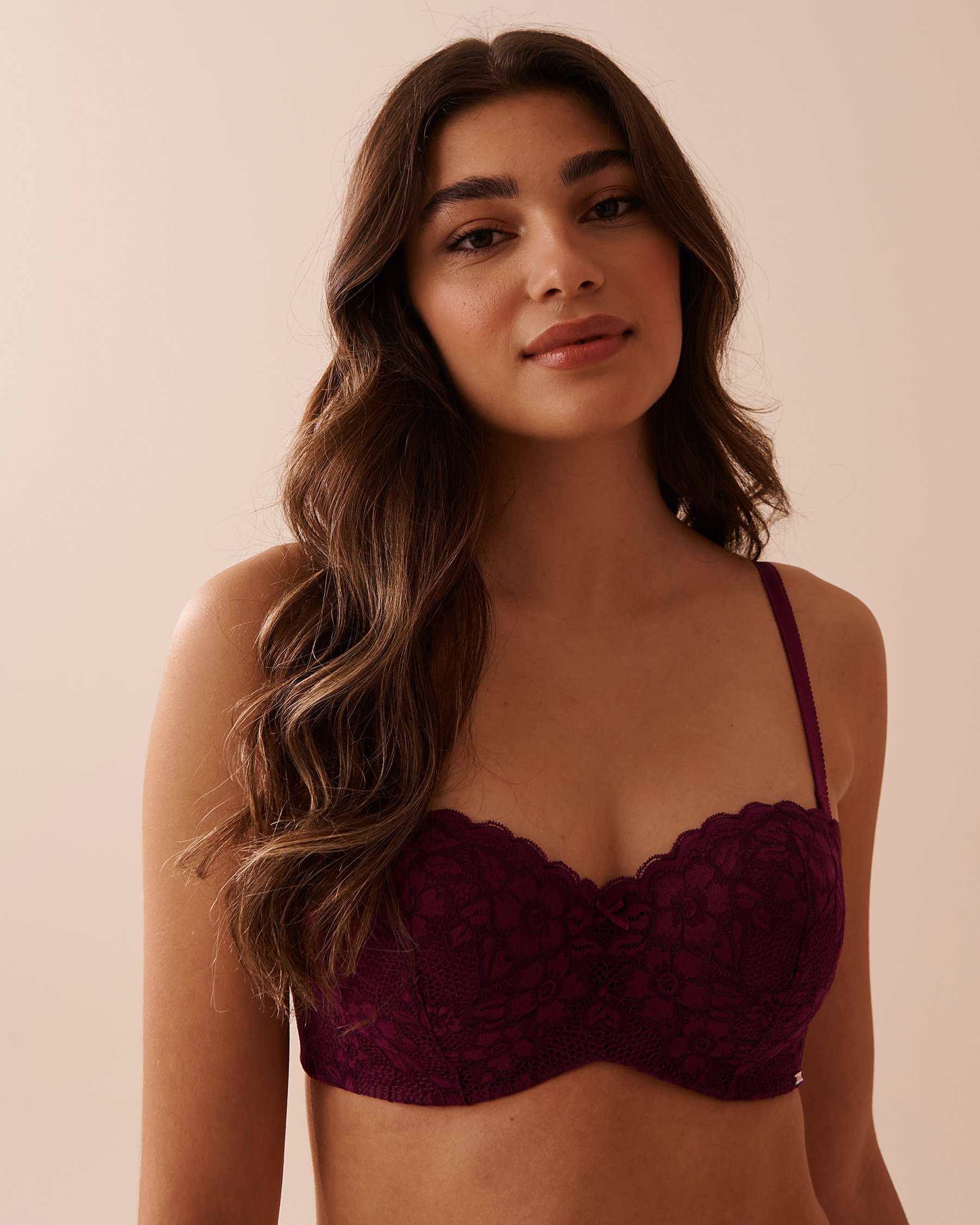 LA VIE EN ROSE Lightly Lined Memory Foam Strapless Bra Plum 10200401 - View2