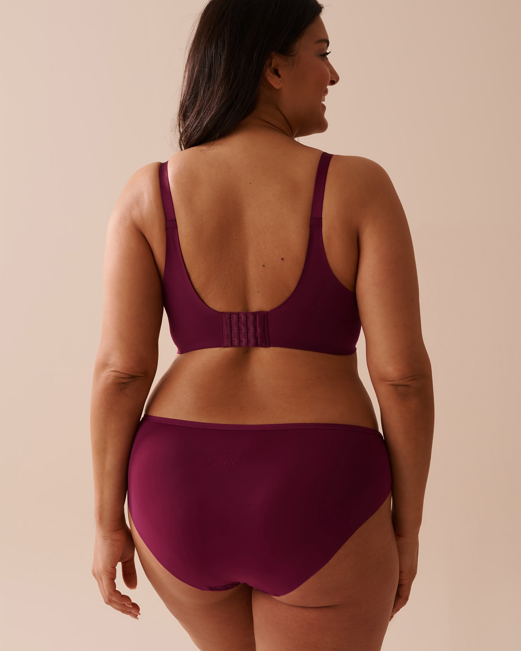 LA VIE EN ROSE Soutien-gorge doublure légère dos lisse Prune 10200402 - View2
