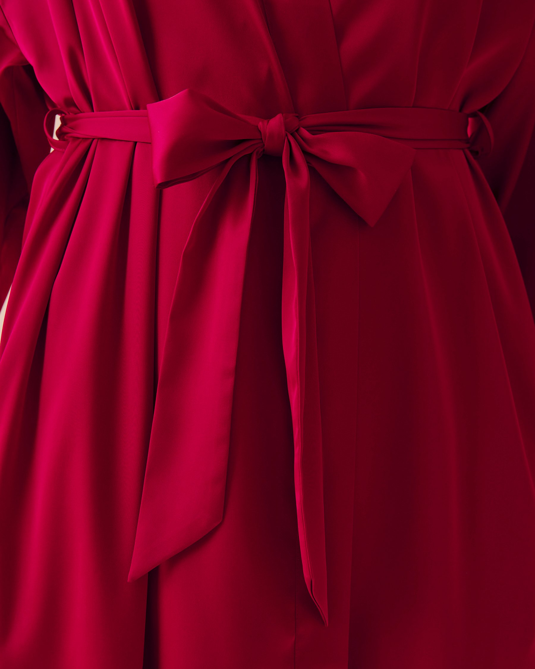 LA VIE EN ROSE Satin Kimono Raspberry Red 60600078 - View3