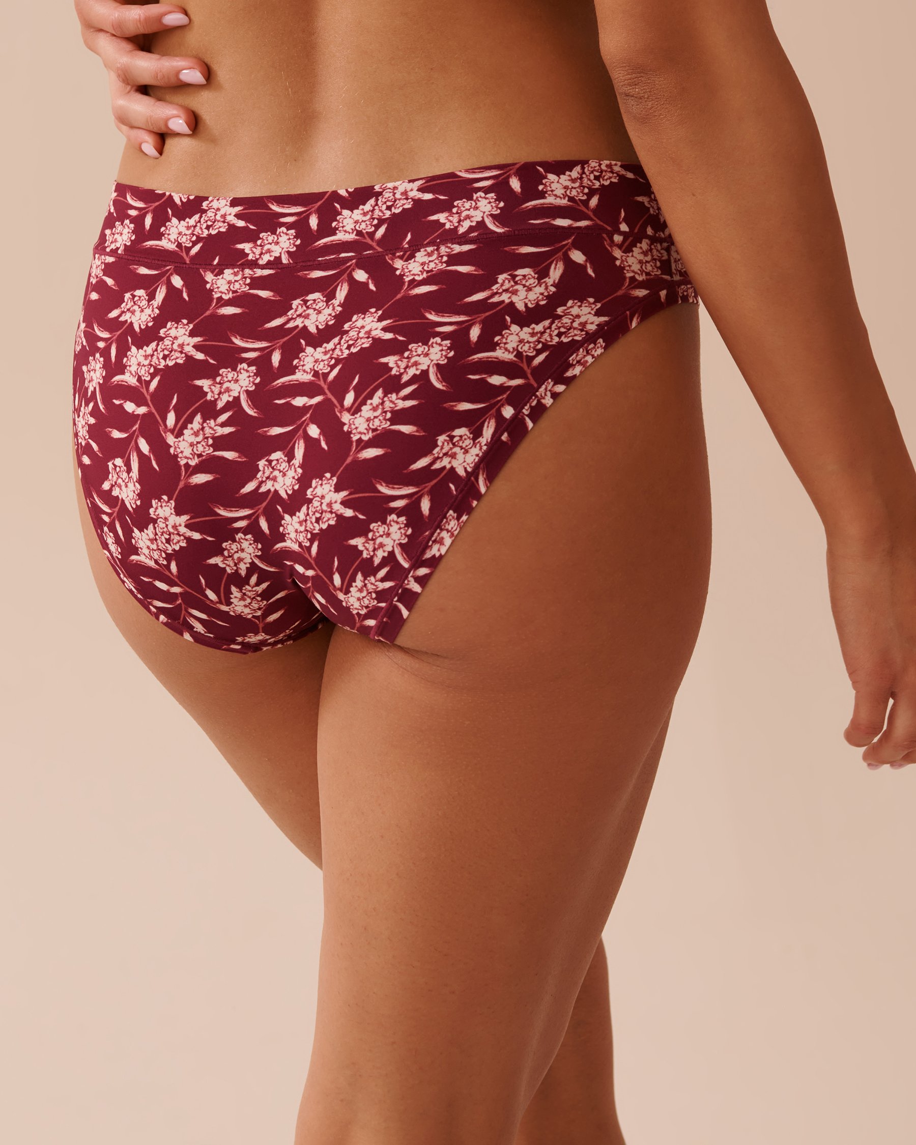 LA VIE EN ROSE Culotte bikini fit parfait Imprimé floral prune 20200499 - Voir2