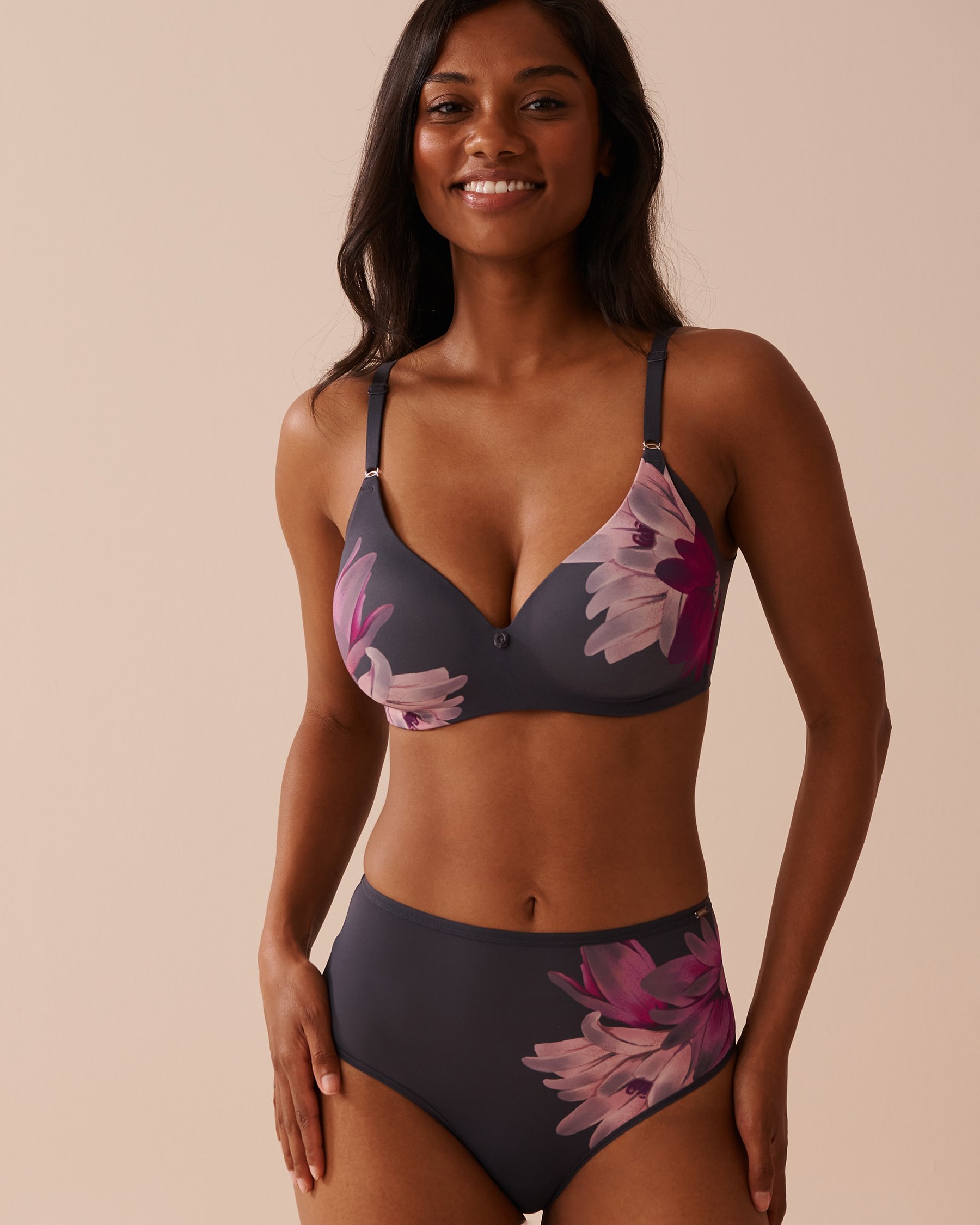 LA VIE EN ROSE Culotte bikini taille haute microfibre dos lisse Jardin secret 20300323 - Voir3