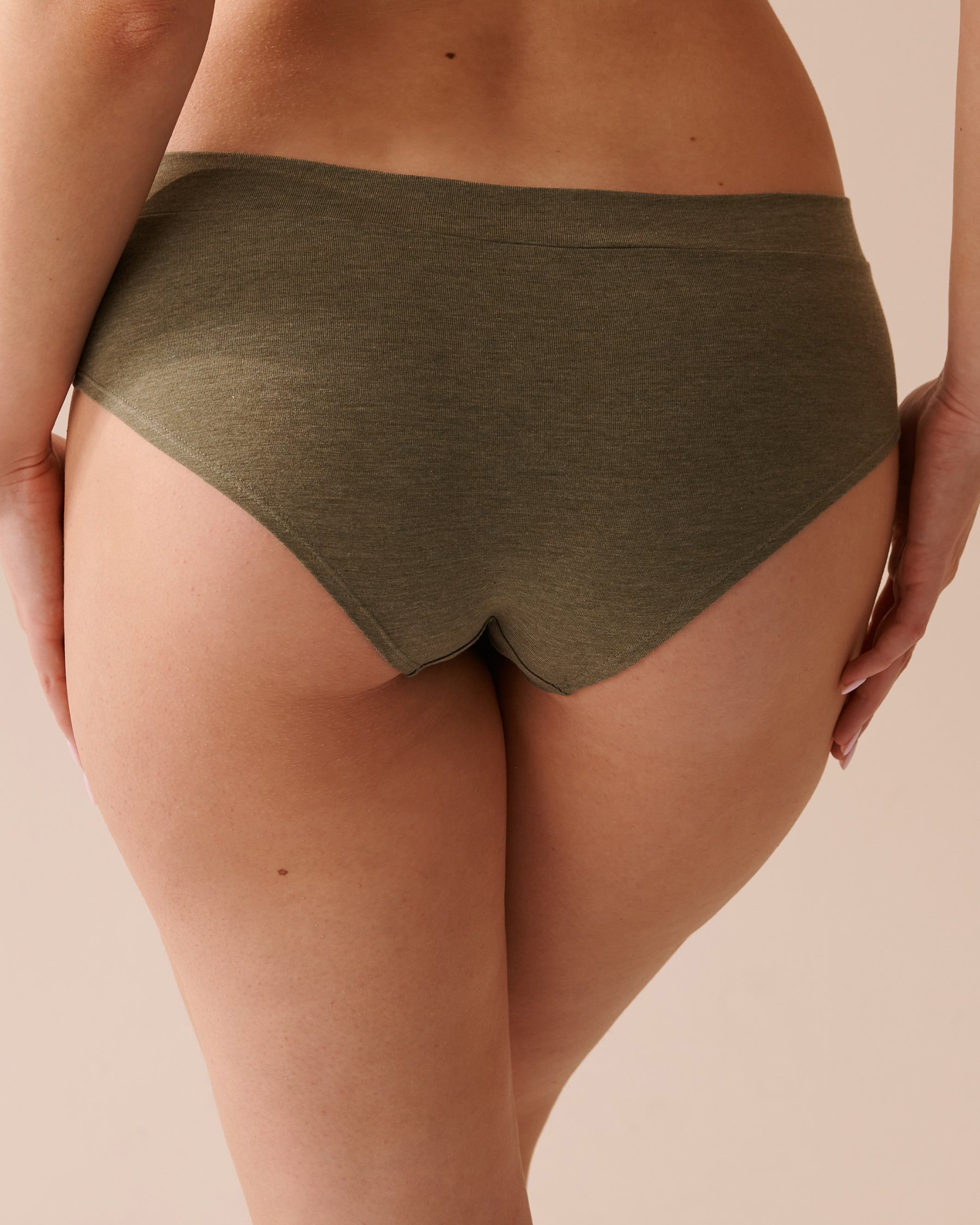 LA VIE EN ROSE Culotte aux hanches en coton Vert thym 20100481 - View2