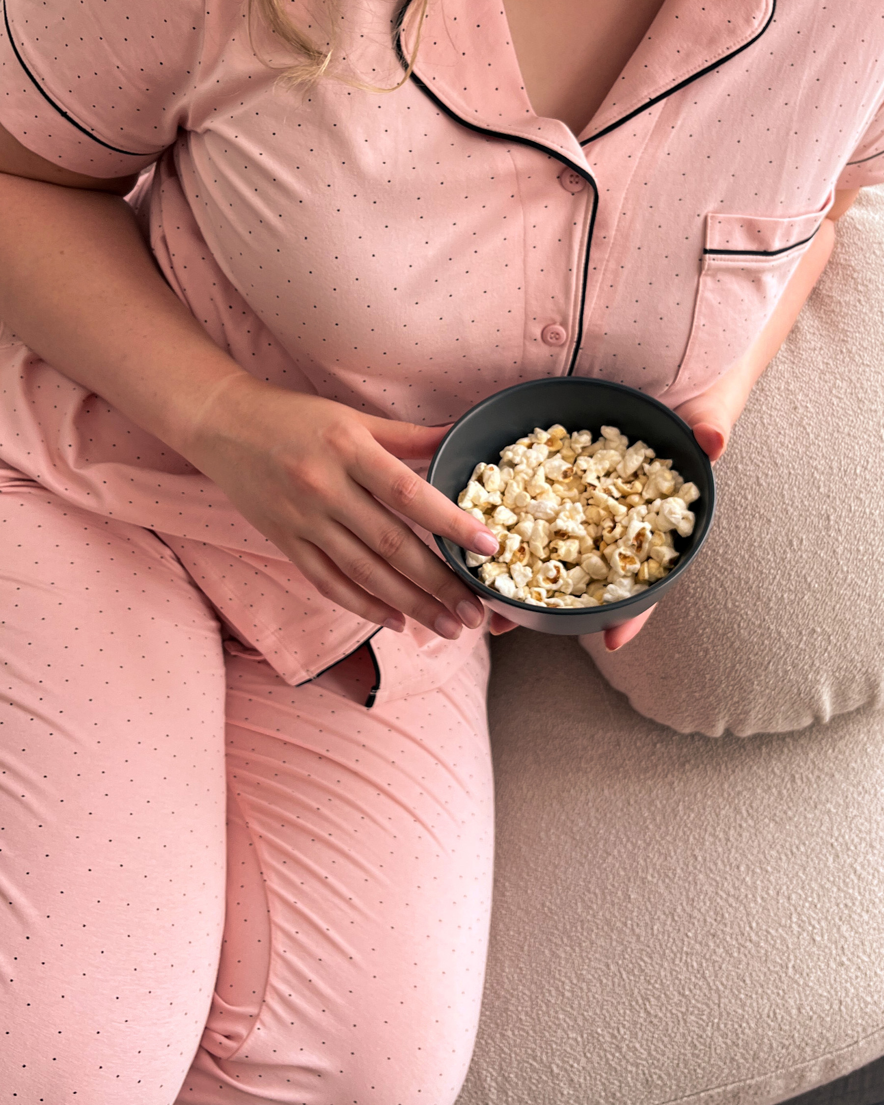 LA VIE EN ROSE Chemisier manches courtes en coton Pois roses 40100600 - View4