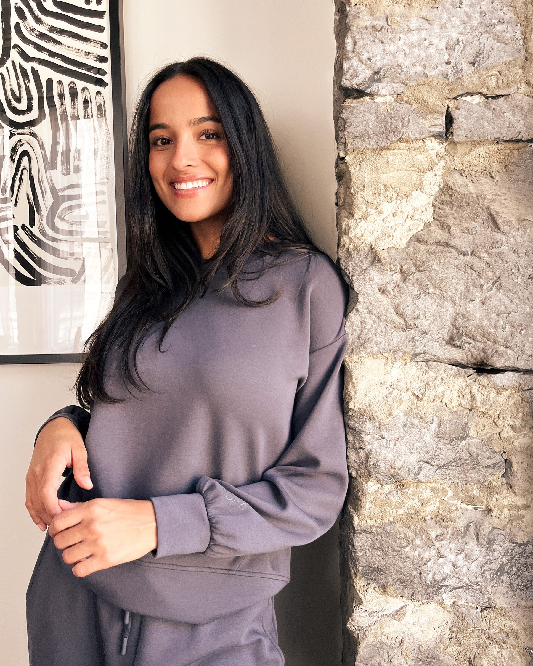 LA VIE EN ROSE Crew Neck Sweatshirt Anthracite 50100090 - View4