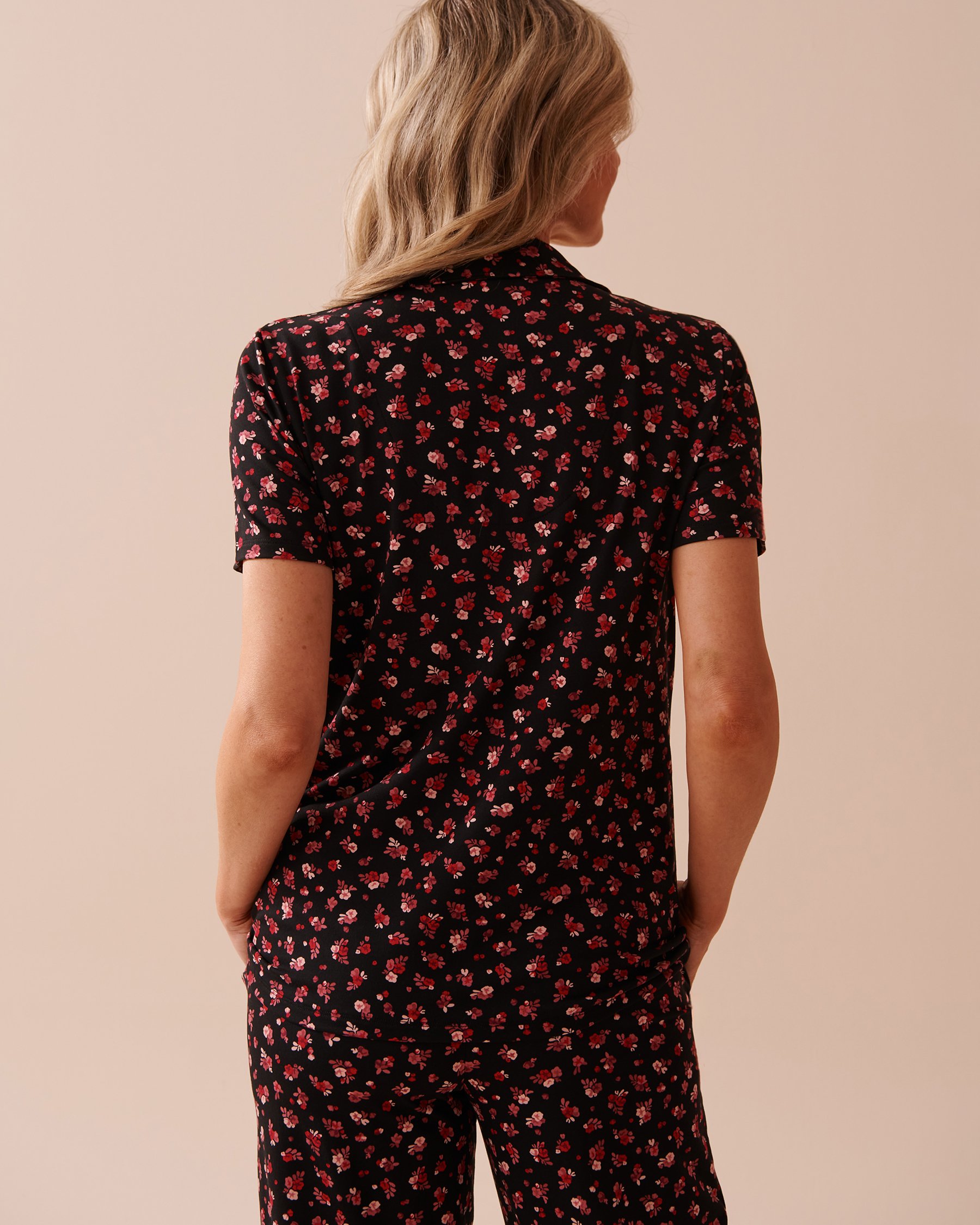 LA VIE EN ROSE Ditsy Rose Super Soft Button-down Shirt Ditsy Rose 40100595 - View2