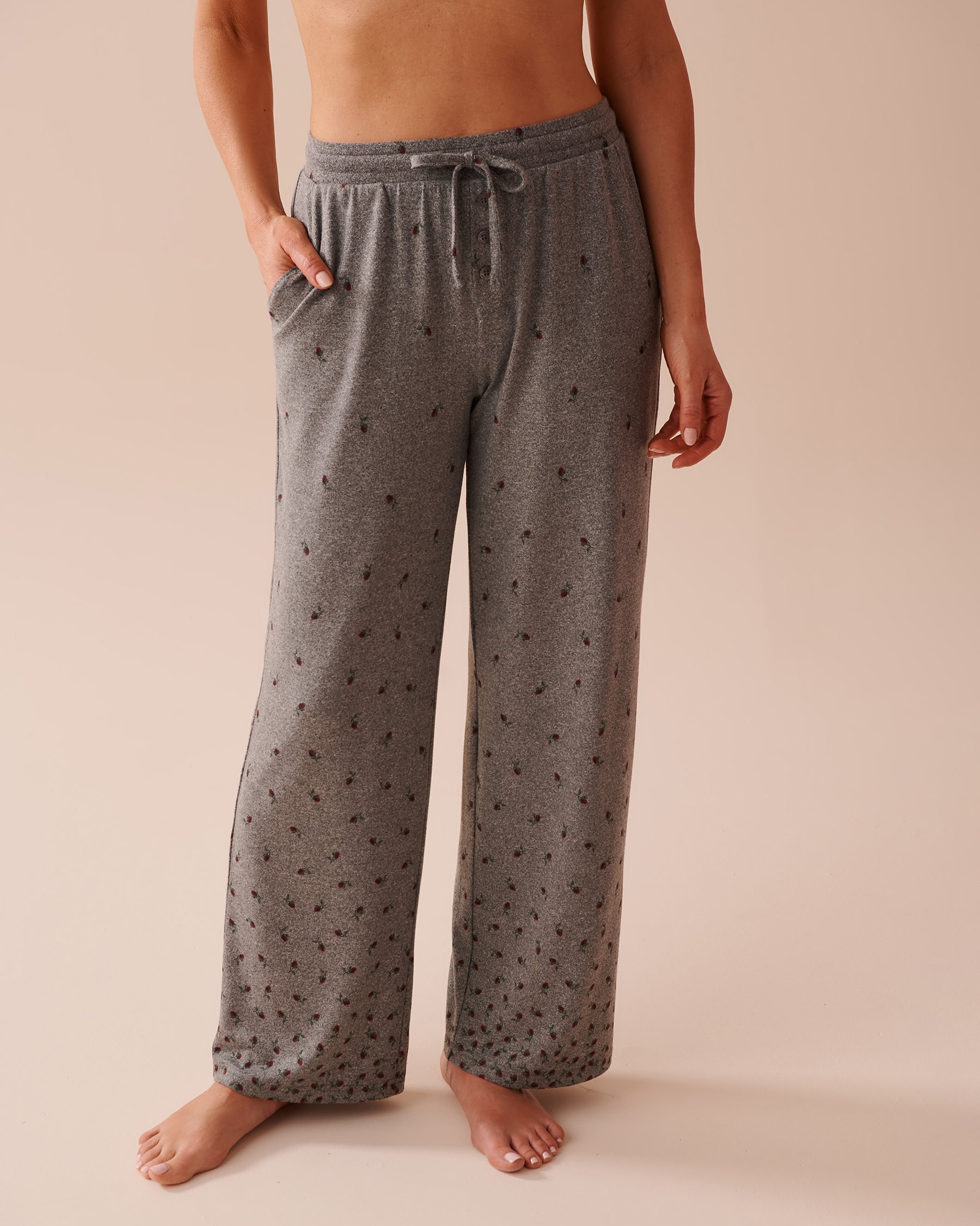 LA VIE EN ROSE Rose Print Recycled Fibers Pajama Pants Small Roses 40200595 - View1