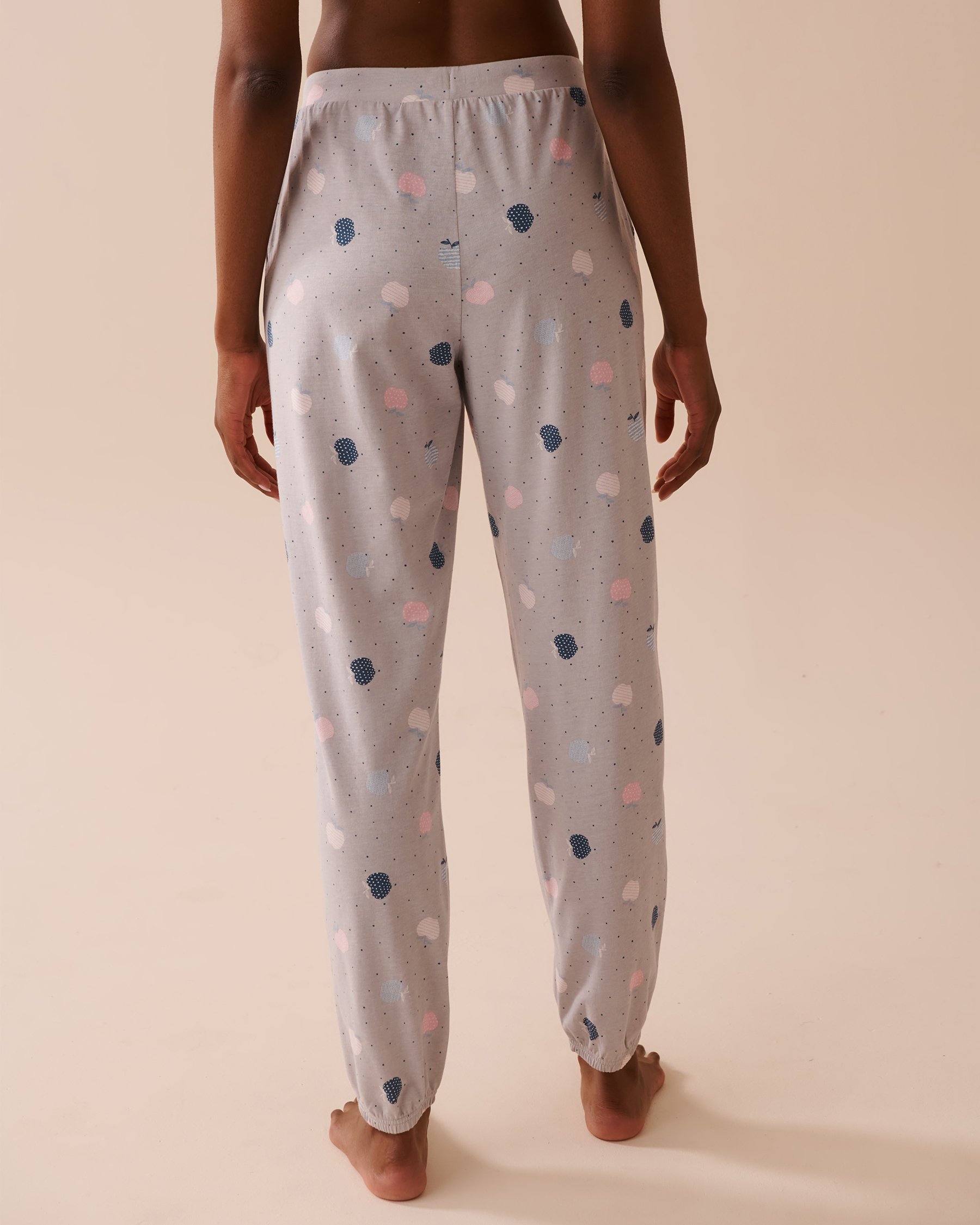 LA VIE EN ROSE Pantalon de pyjama jogger en coton à imprimé pomme Imprimé pomme 40200603 - Voir2
