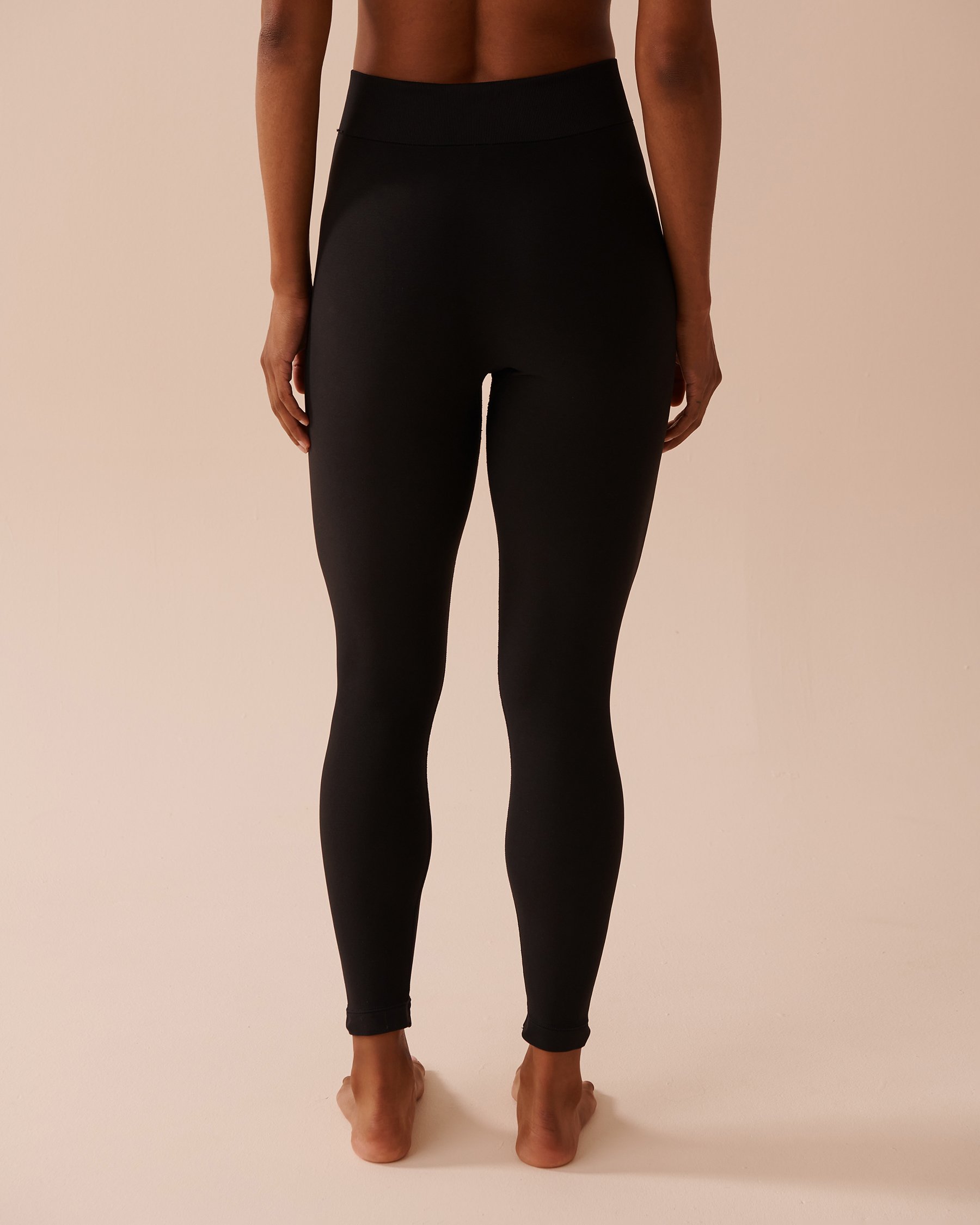 LA VIE EN ROSE Legging taille haute en tissu sans coutures Noir 50200079 - Voir3