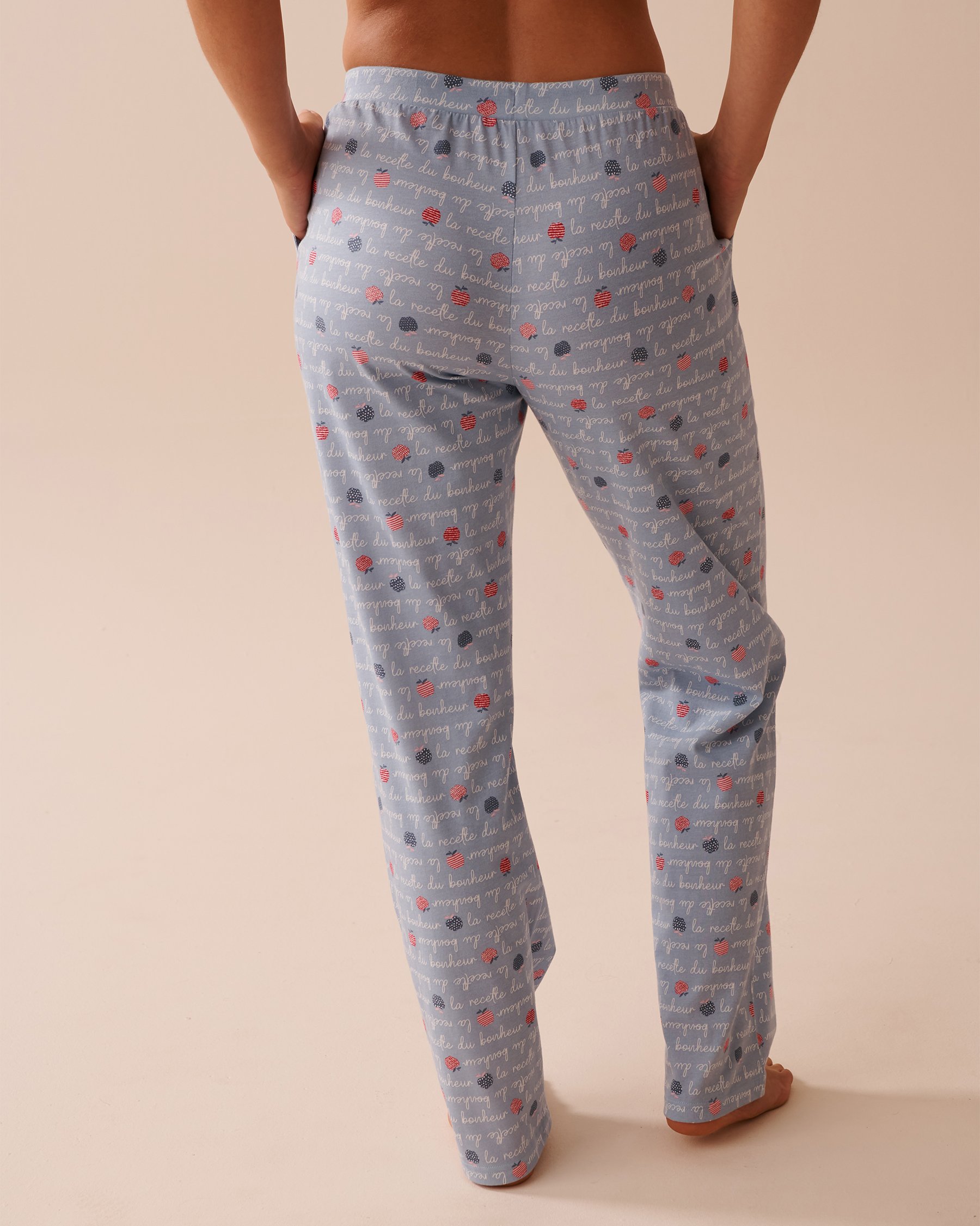 LA VIE EN ROSE Apple Print Cotton Pyjama Pants La recette du bonheur 40200602 - View2