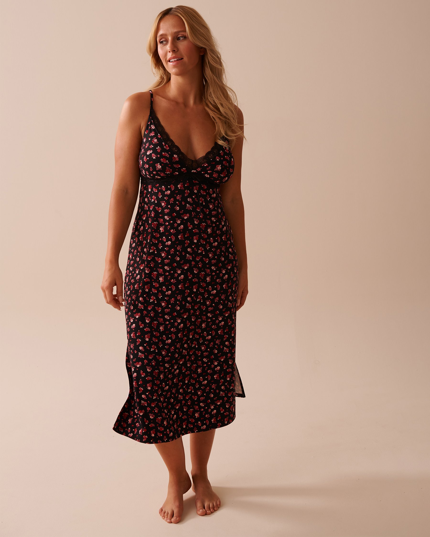 LA VIE EN ROSE Ditsy Rose Super Soft Long Nightie Ditsy Rose 40500366 - View3