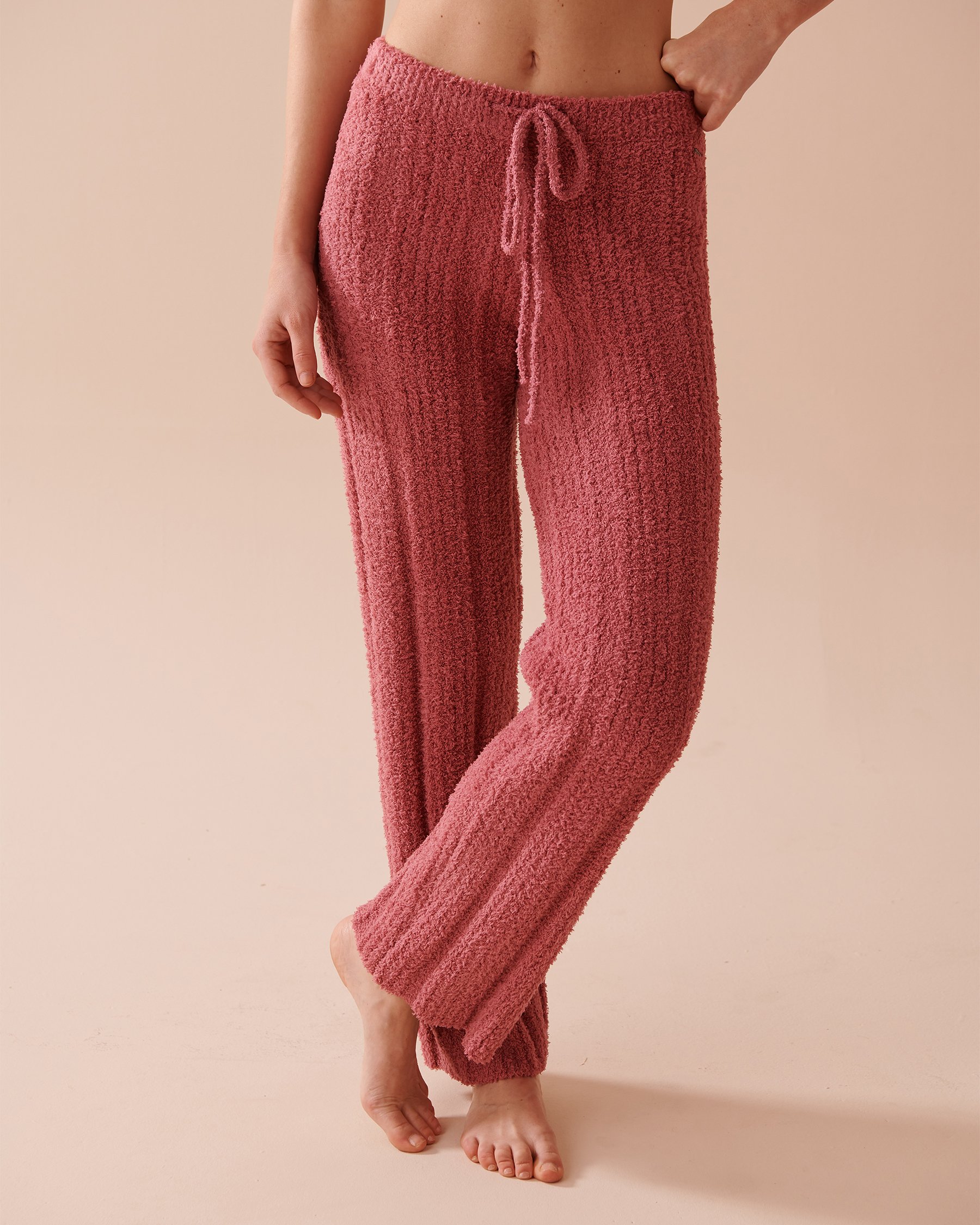 LA VIE EN ROSE Pantalon côtelé en chenille Rose poudré 50200075 - View3