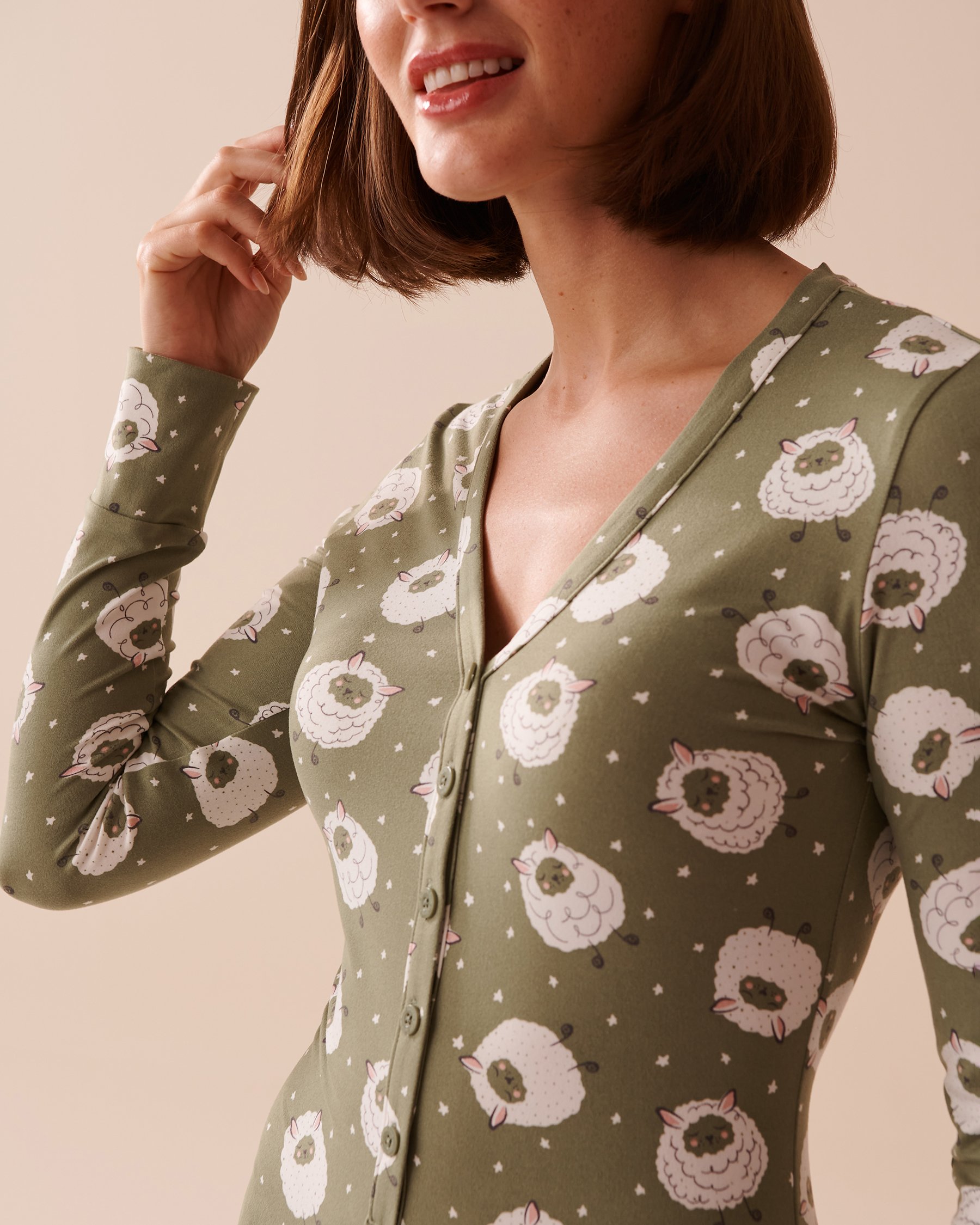 LA VIE EN ROSE Sheep Print Super Soft Romper Sheep Print 40300047 - View3